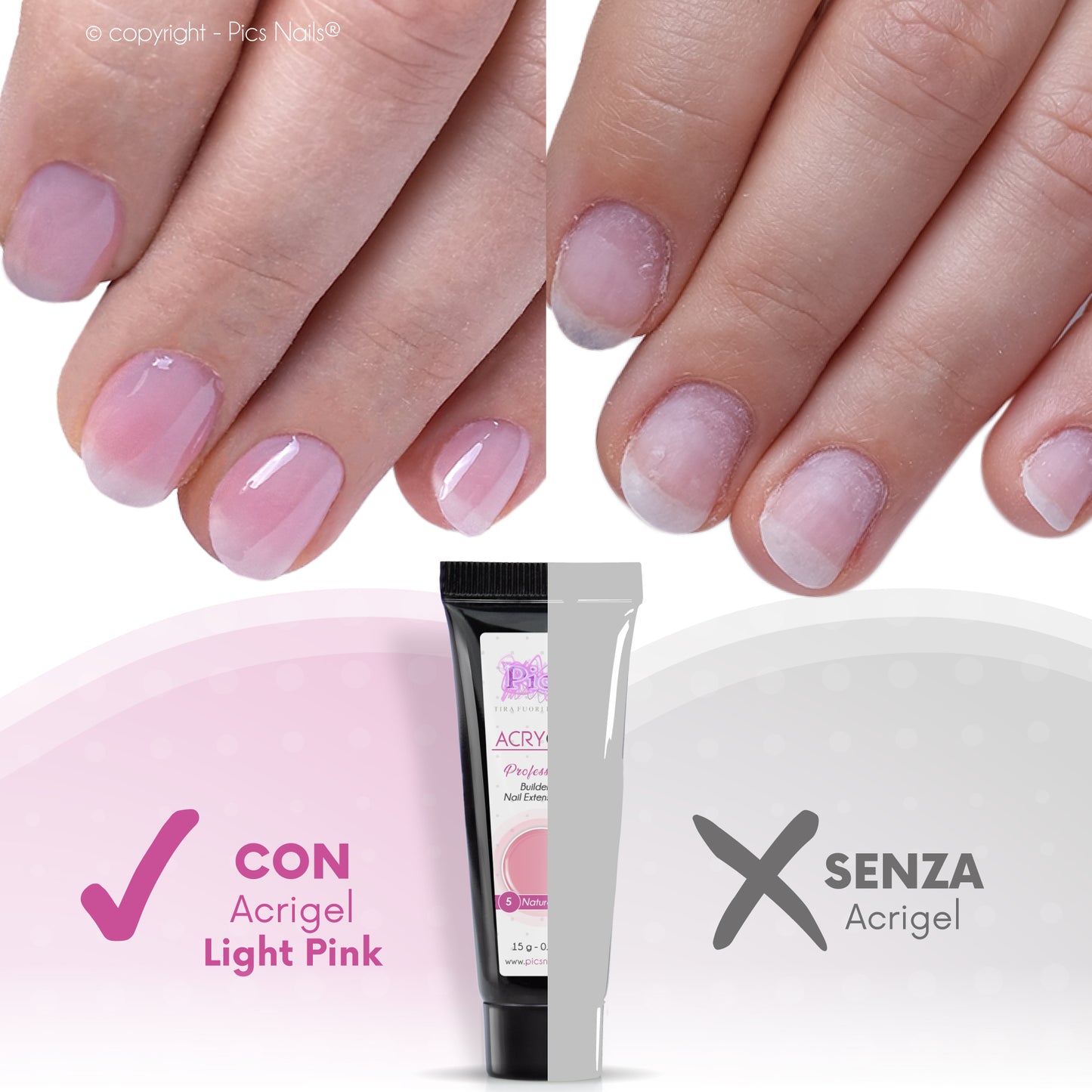 Acrygel Natural Pink 5 - Gel Acrilico per Unghie 15g