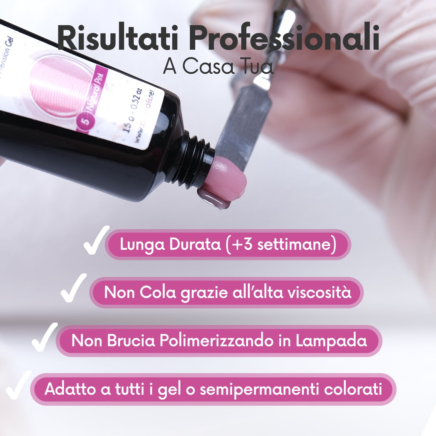 Acrygel Natural Pink 5 - Gel Acrilico per Unghie 15g