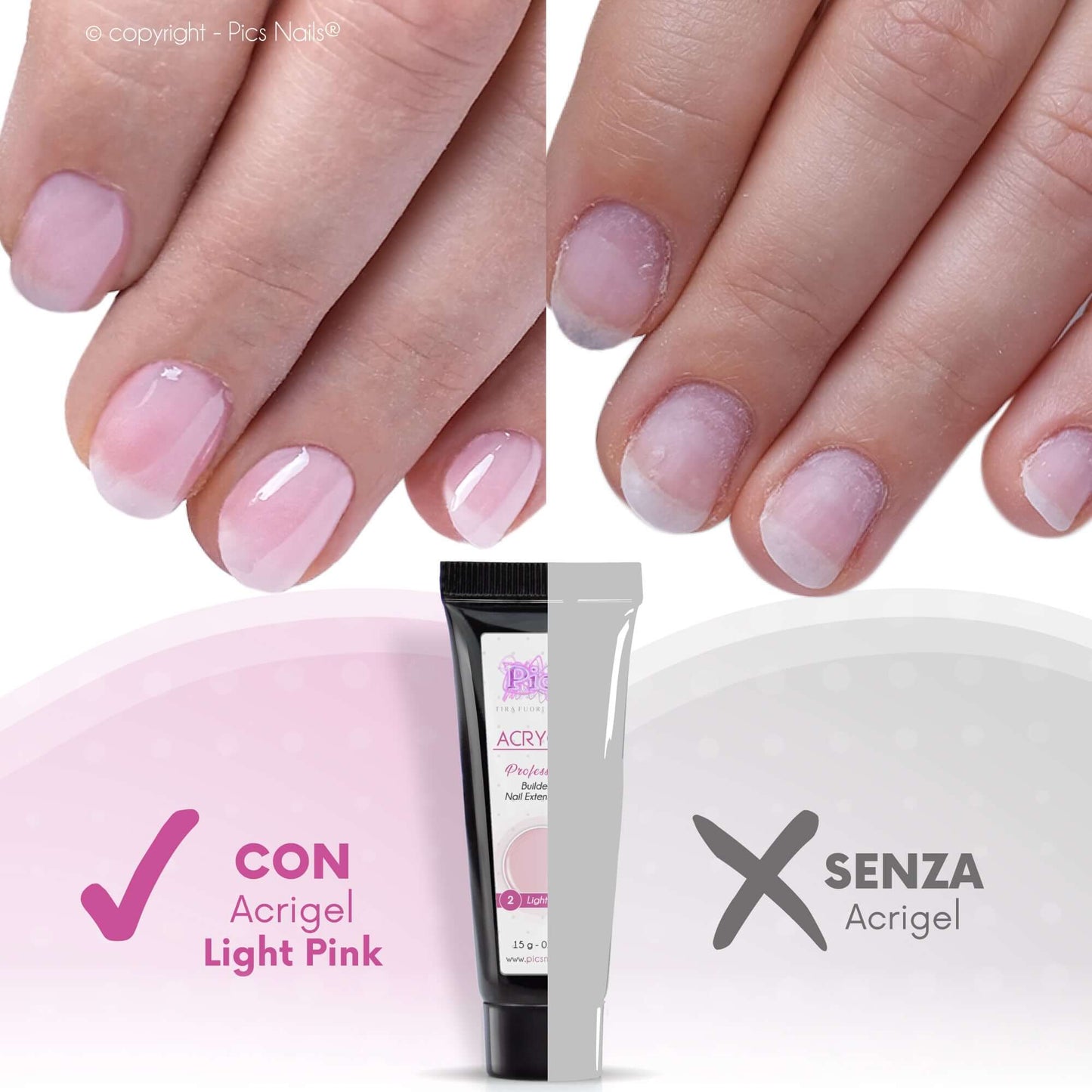 Acrygel Light Pink 2 - Gel Acrilico per Unghie 15g