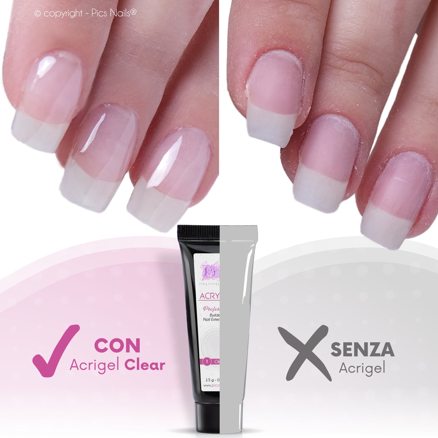 Acrygel Clear 1 - Gel Acrilico per Unghie 15 gr