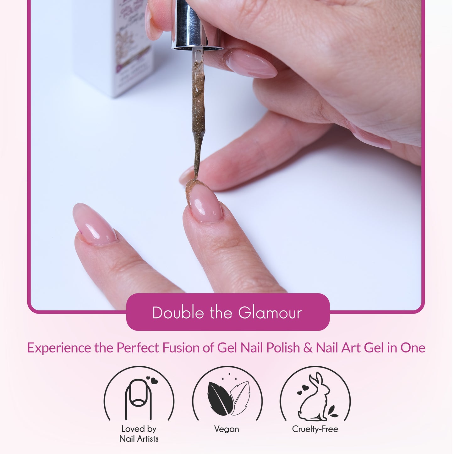 Smalto Nail Art Semipermanente Liner Gel per Unghie UV/LED 10 ml - Oro Glitter 3