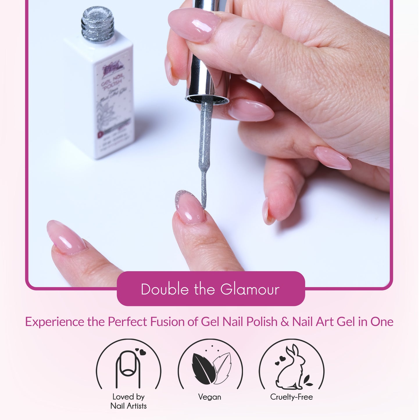 Smalto Nail Art Semipermanente Liner Gel per Unghie UV/LED 10 ml - Argento Glitter 1