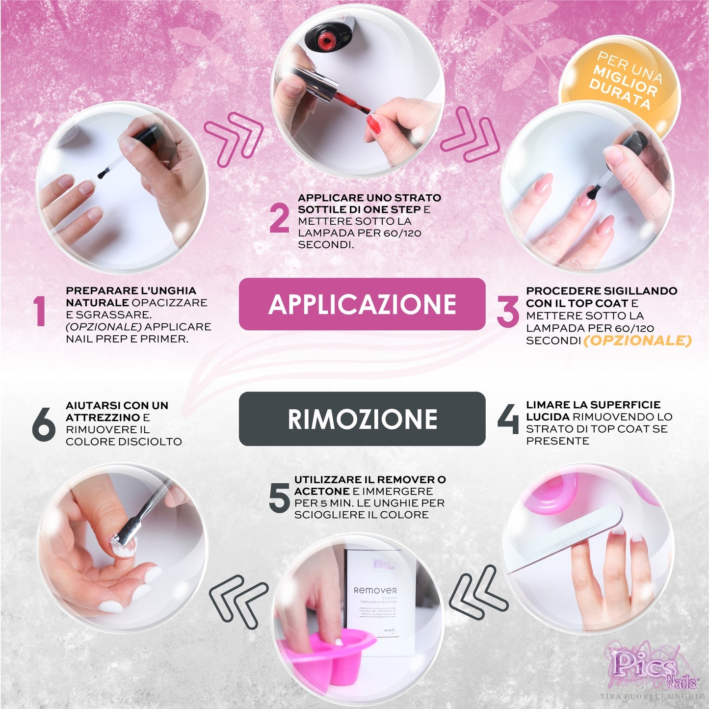 Smalto Semipermanente One Clear Pink Glitter 40 - 12 ml | Semipermanente 3in1 UV/LED Ultra Lucido