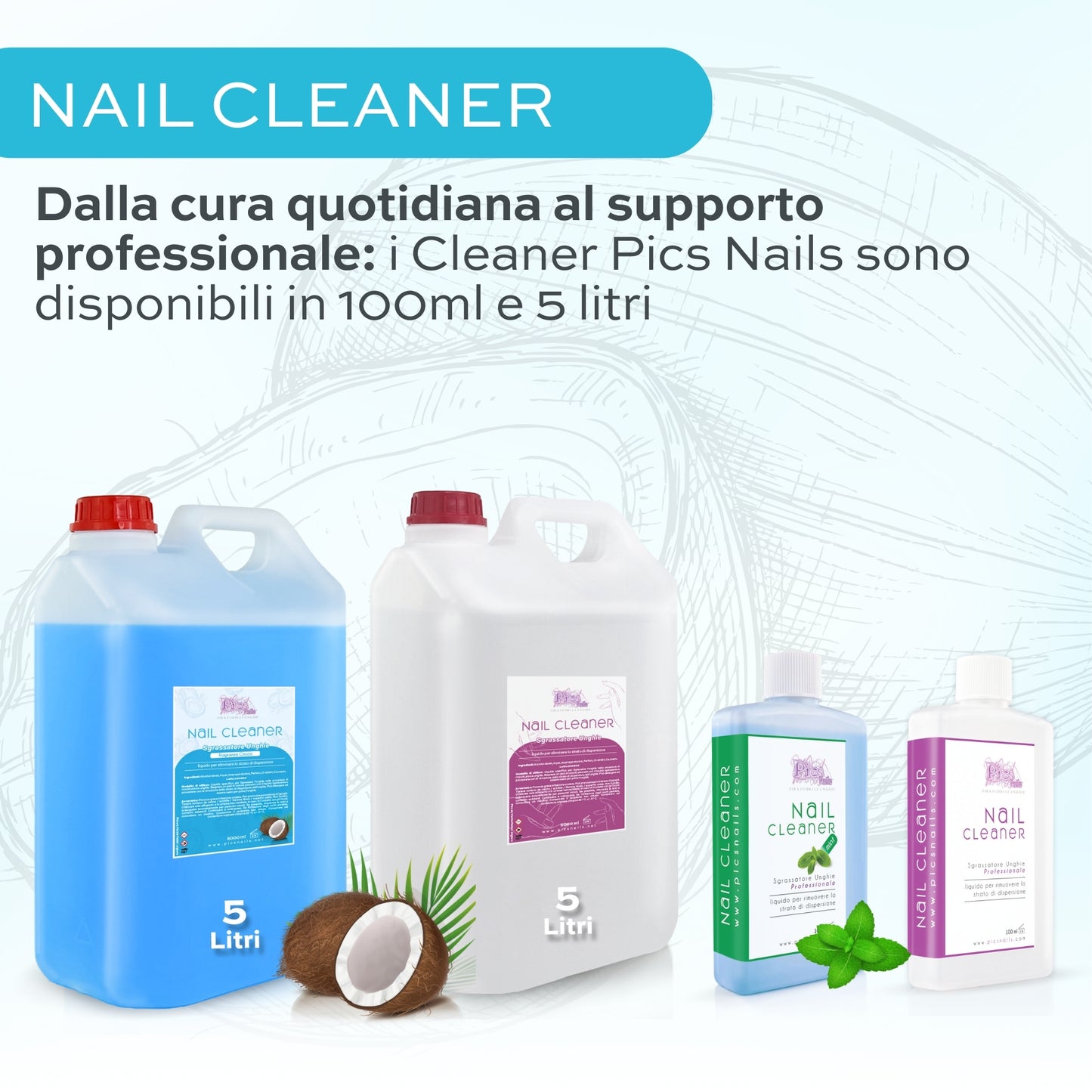 Nail Cleaner Sgrassatore Unghie Professionale 5 L. - Cocco