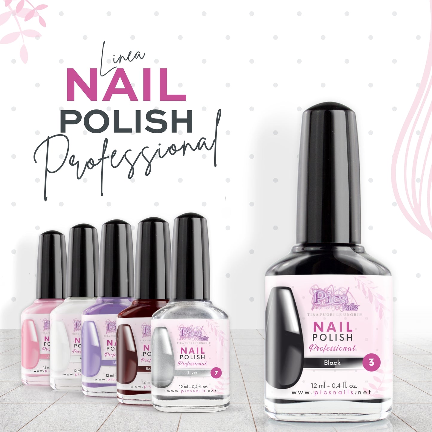 Smalto Unghie Professionale 12 ml – Nero | Colore Intenso e Brillante | Smalto per Unghie Lunga Durata | Finitura Lucida Effetto Salone – Smalti per Unghie Facili da Applicare e Rimuovere