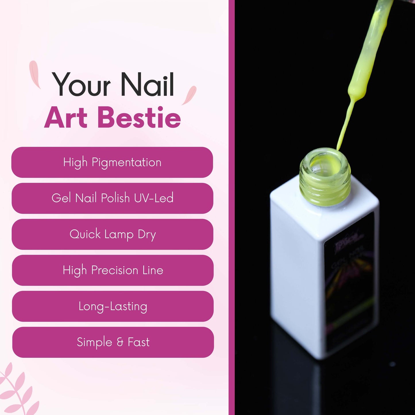 Smalto Nail Art Semipermanente Liner Gel per Unghie UV/LED 10 ml -  Giallo Neon 11