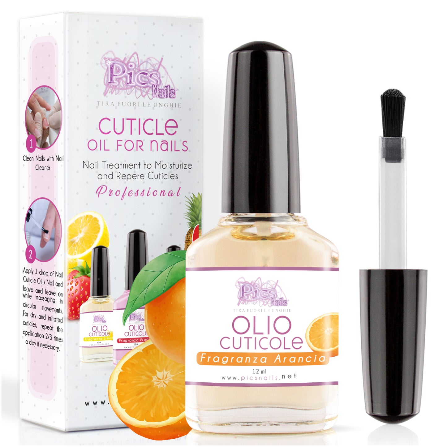 Olio Cuticole Di Mani E Piedi Professionale 12Ml - Fragranza Arancia - Olio Idratante E Rigenerante per Cuticole Di Mani E Piedi, Dona Sollievo E Freschezza Alla Pelle Secca E Irritata