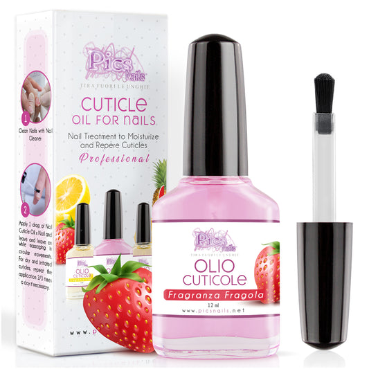 Olio Cuticole Unghie per Mani E Piedi Professionale 12Ml - Fragranza Fragola - Olio Idratante E Rigenerante per Cuticole Di Mani E Piedi, Dona Sollievo E Freschezza Alla Pelle Secca E Irritata