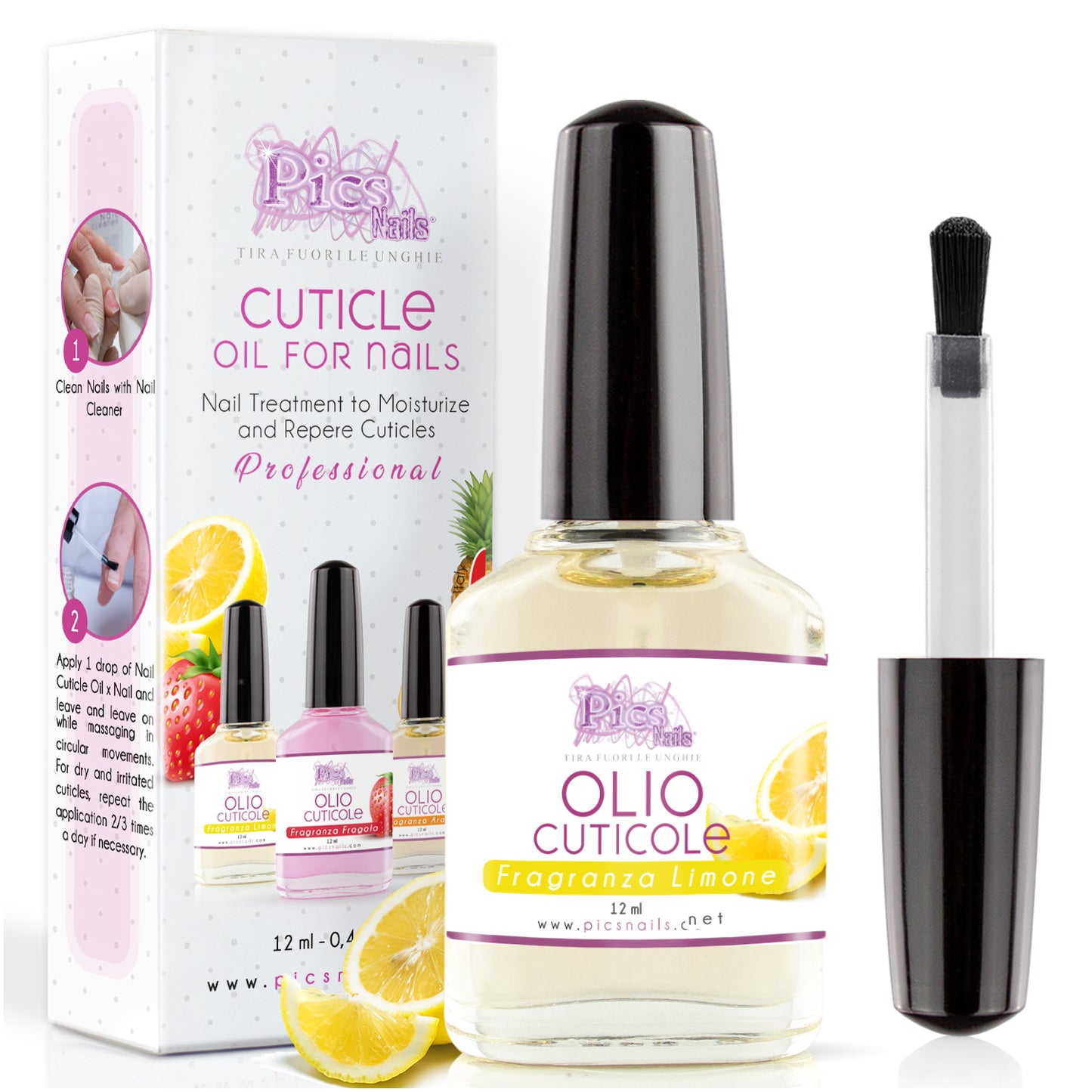 Olio Cuticole Unghie Di Mani E Piedi Professionale 12Ml - Fragranza Limone - Olio Idratante E Rigenerante per Cuticole Di Mani E Piedi, Dona Sollievo E Freschezza Alla Pelle Secca E Irritate