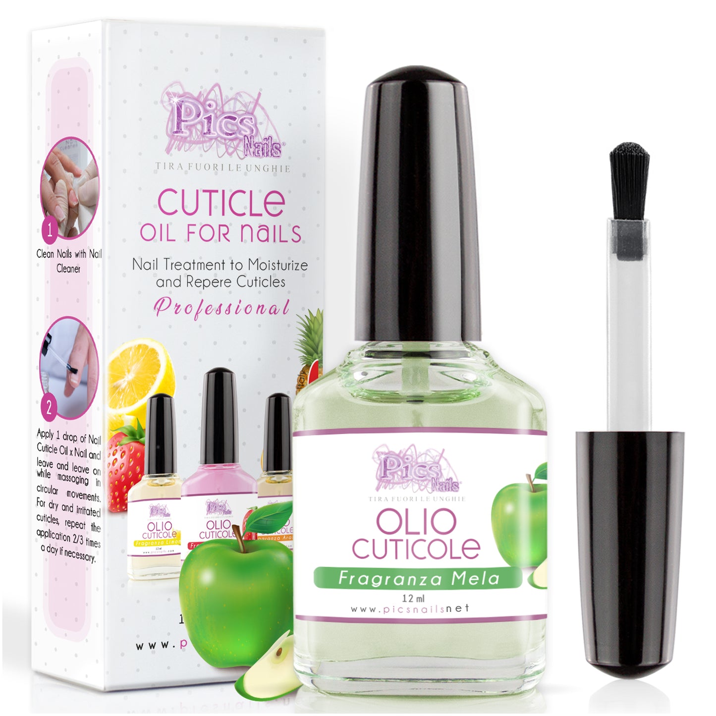 Olio Cuticole Unghie Di Mani E Piedi Professionale Mela 12 ml