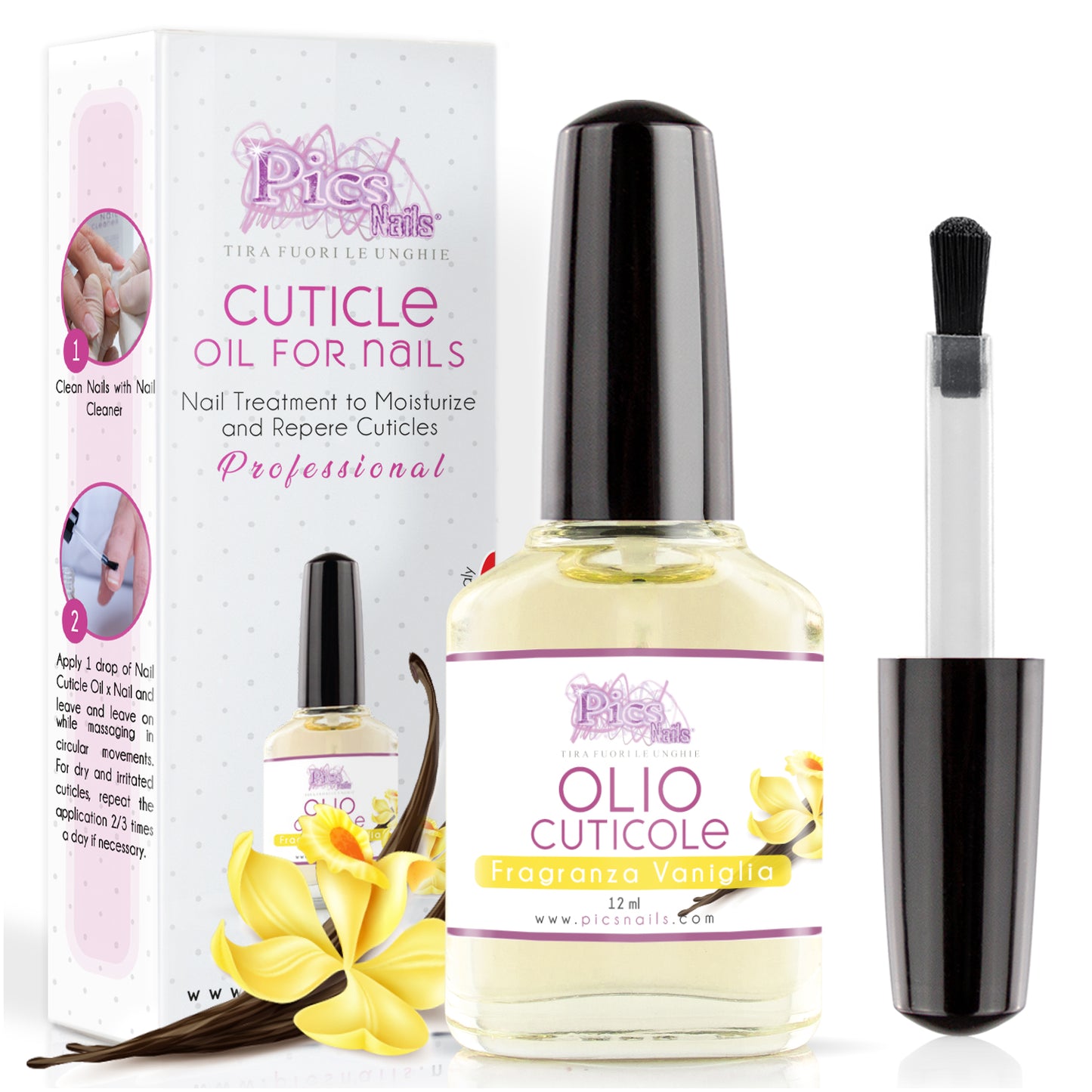 Olio Cuticole Unghie Di Mani E Piedi Professionale Vaniglia 12 ml
