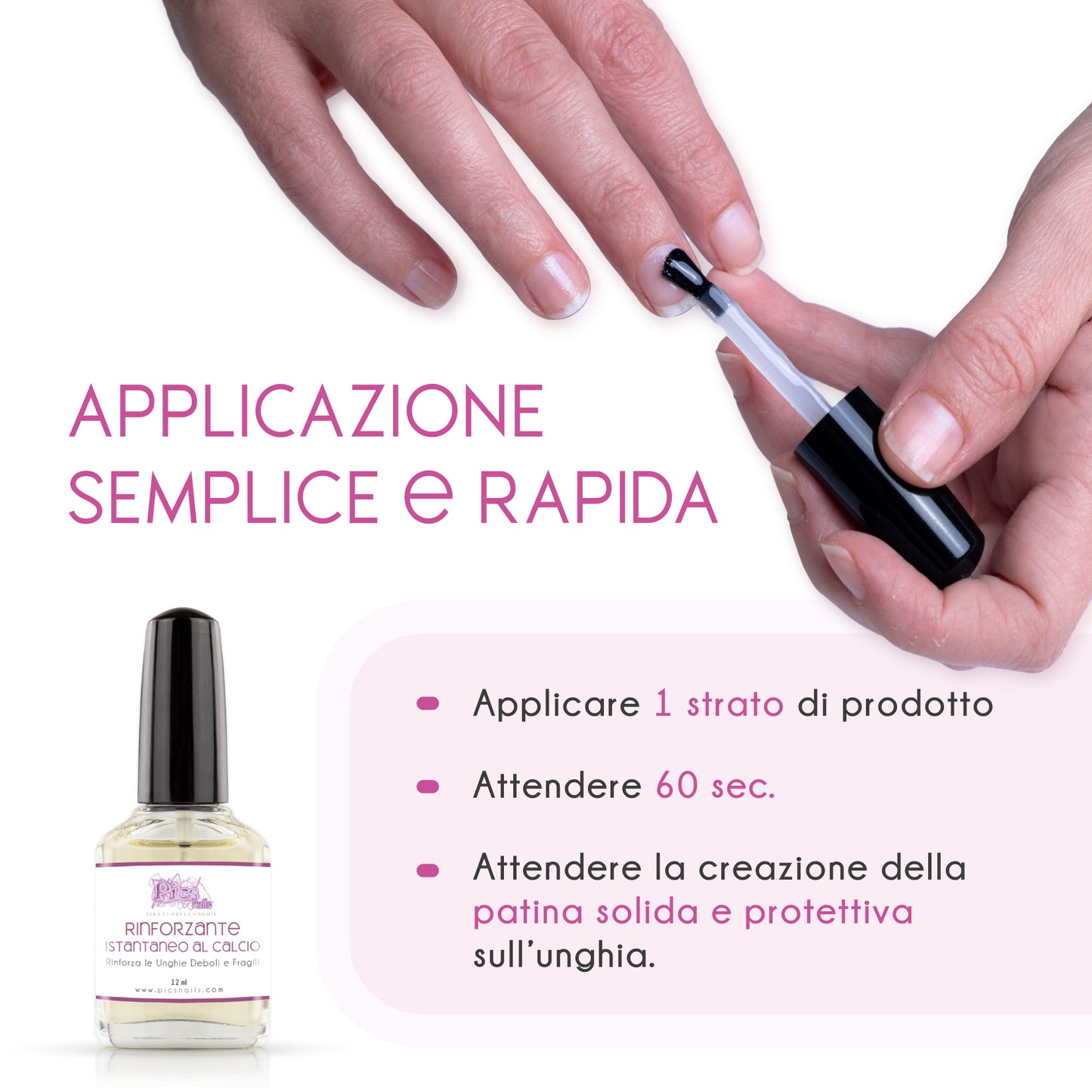 Smalto Rinforzante per Unghie Istantaneo al Calcio Professionale 12 ml