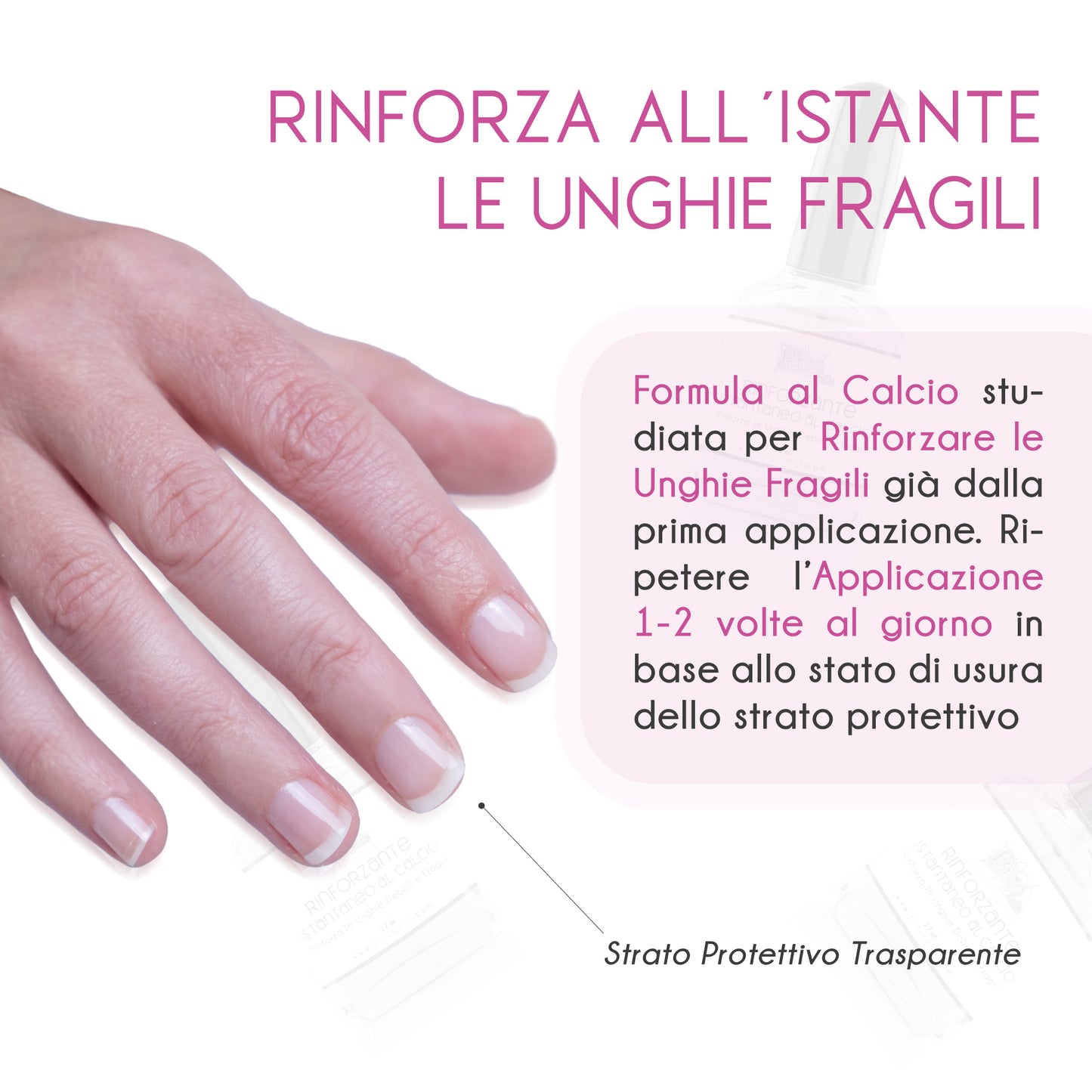 Smalto Rinforzante per Unghie Istantaneo al Calcio Professionale 12 ml