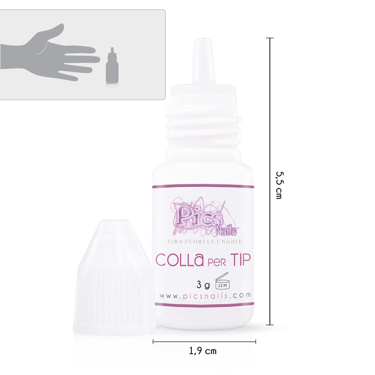 Colla per Unghie Finte Professionale 3X 3G Extra Forte -Colla per Tip, Brillantini, Adesivi, Glitter, Decorazioni per Unghie Alta Qualità