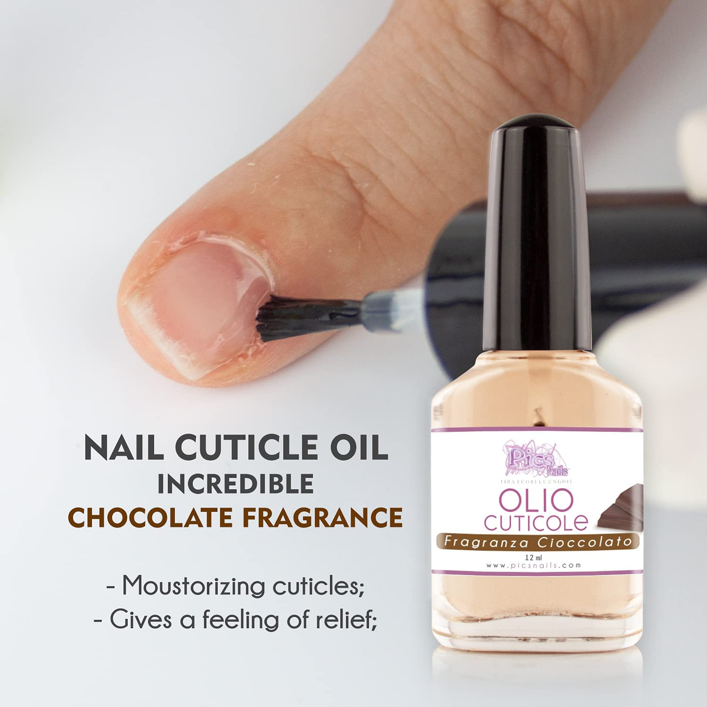 Olio Cuticole Unghie Di Mani E Piedi Professionale 12Ml - Fragranza Cioccolato - Olio Idratante E Rigenerante per Cuticole Di Mani E Piedi, Dona Sollievo E Freschezza Alla Pelle Secca E Irritata