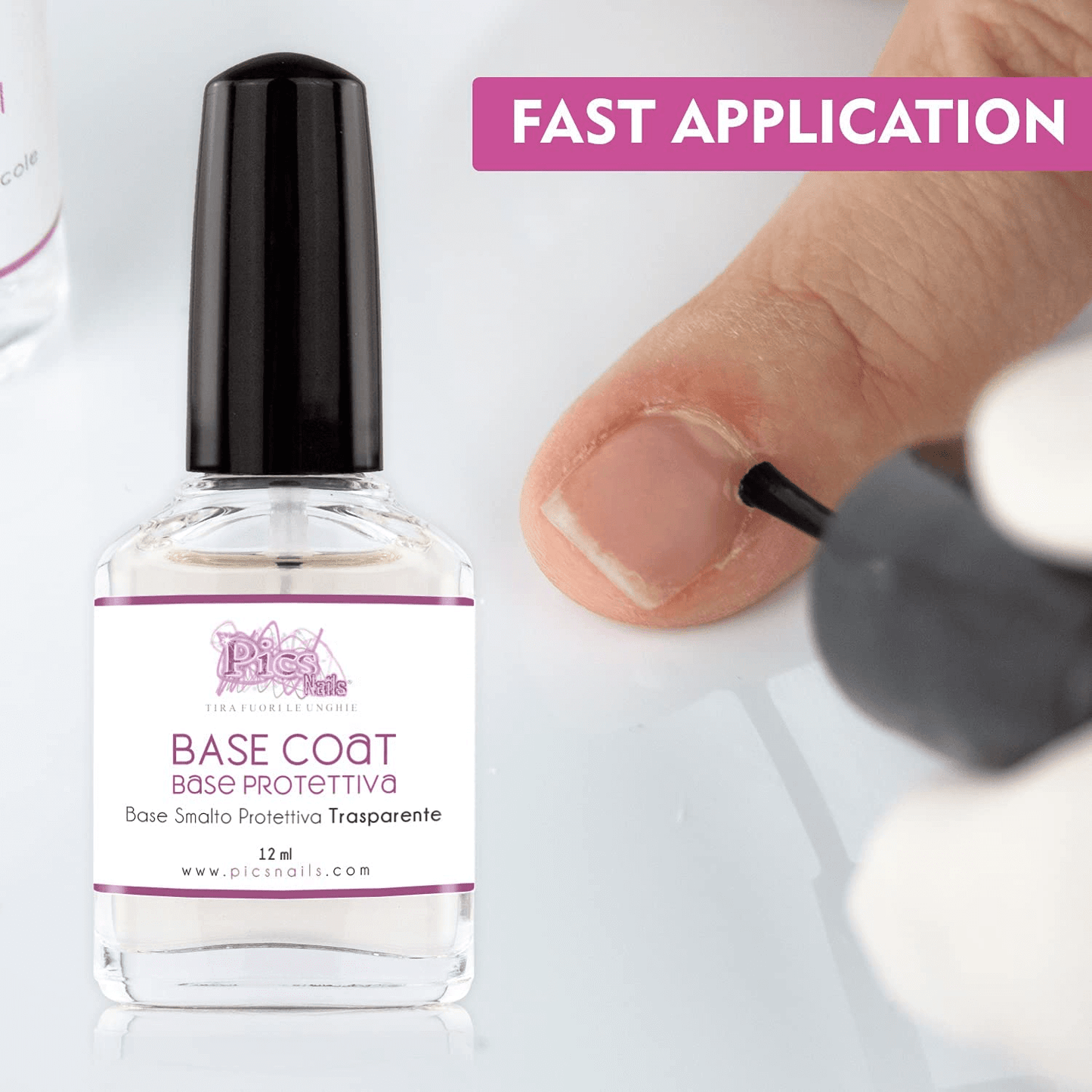 Base Coat Smalto Protettivo per Unghie 12Ml Ad Asciugatura Rapida - Smalto Lucido per Unghie Utilizzato Come Base per Smalti Colorati per Unghie