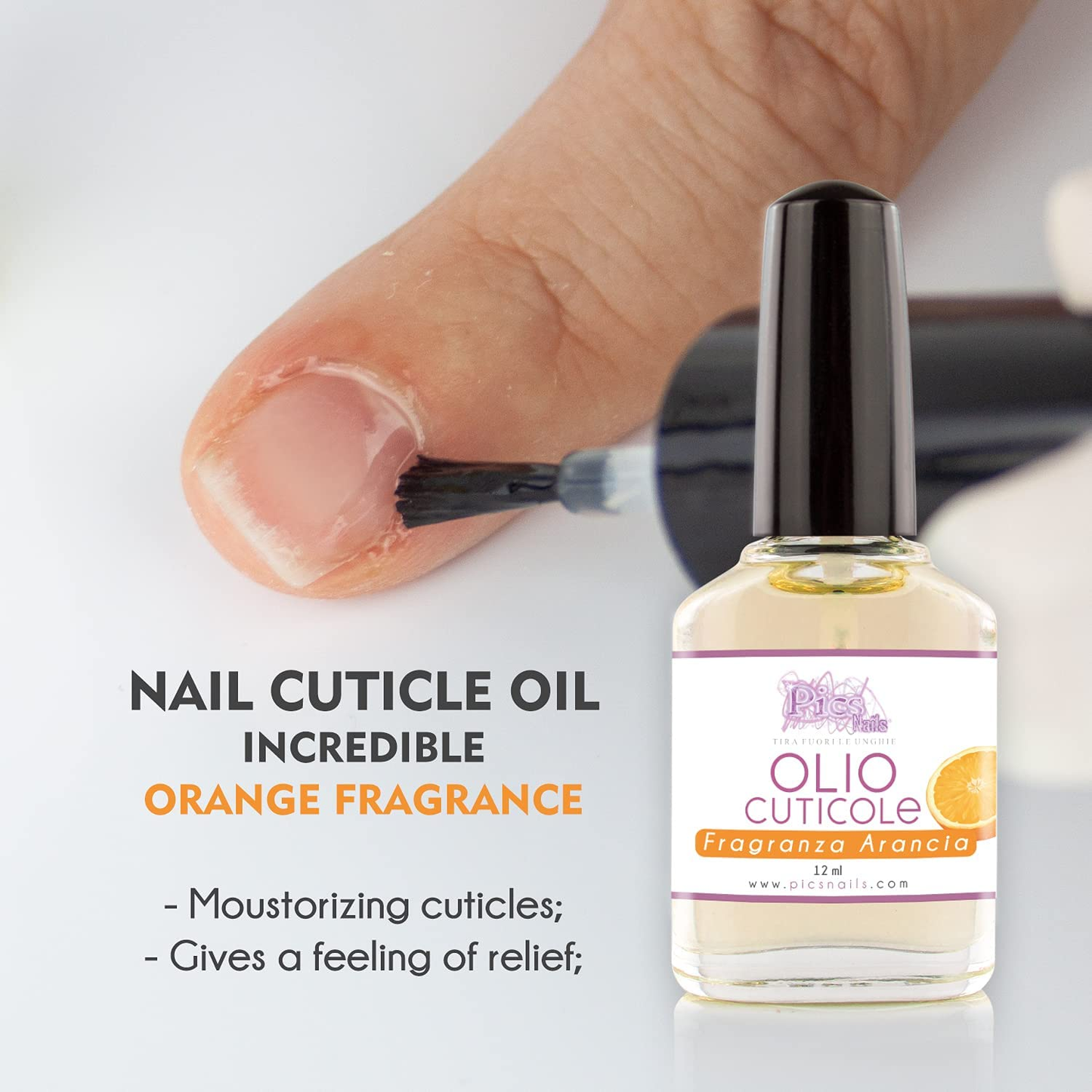 Olio Cuticole Di Mani E Piedi Professionale 12Ml - Fragranza Arancia - Olio Idratante E Rigenerante per Cuticole Di Mani E Piedi, Dona Sollievo E Freschezza Alla Pelle Secca E Irritata