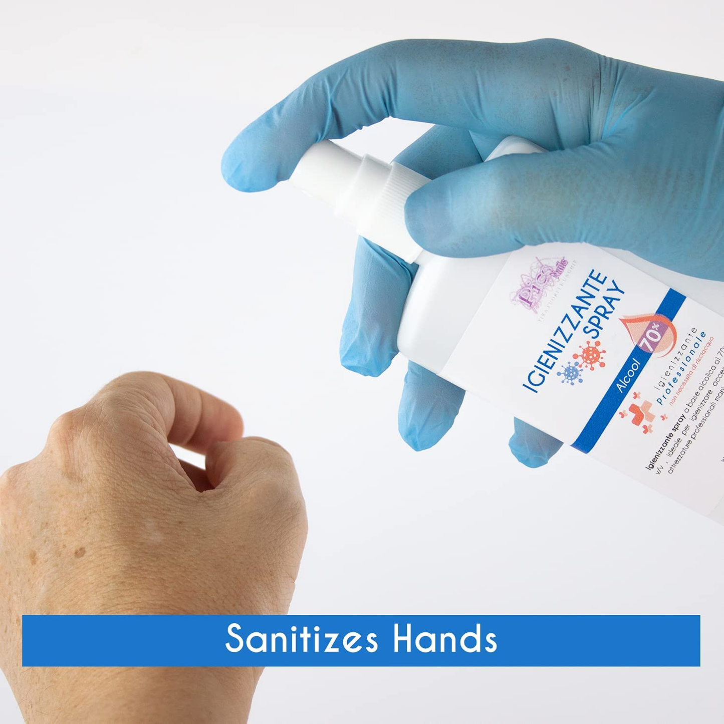 Igienizzante Spray Mani, Attrezzatura Professionale E Superfici 100 Ml - Antisettico per Disinfezione Con Soluzione Alcolica 70%, Ideale per Igienizzare Mani E Ambienti Di Lavoro, Superfici