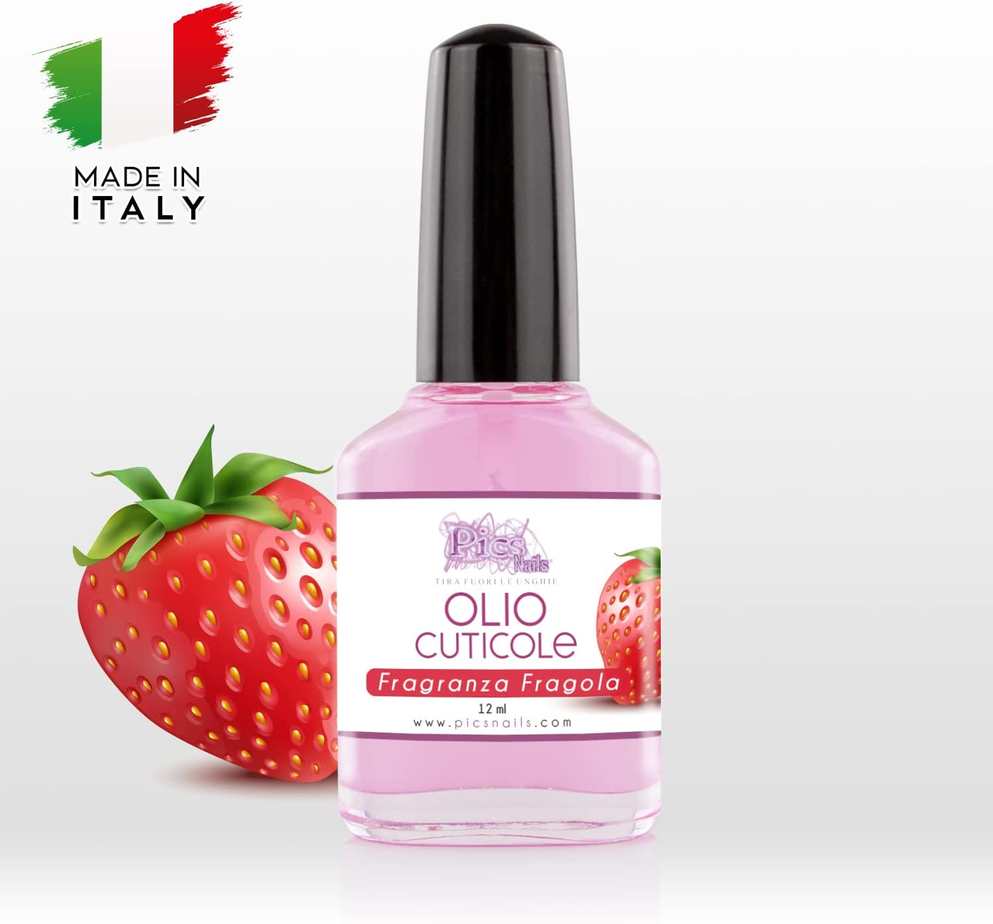 Olio Cuticole Unghie per Mani E Piedi Professionale 12Ml - Fragranza Fragola - Olio Idratante E Rigenerante per Cuticole Di Mani E Piedi, Dona Sollievo E Freschezza Alla Pelle Secca E Irritata