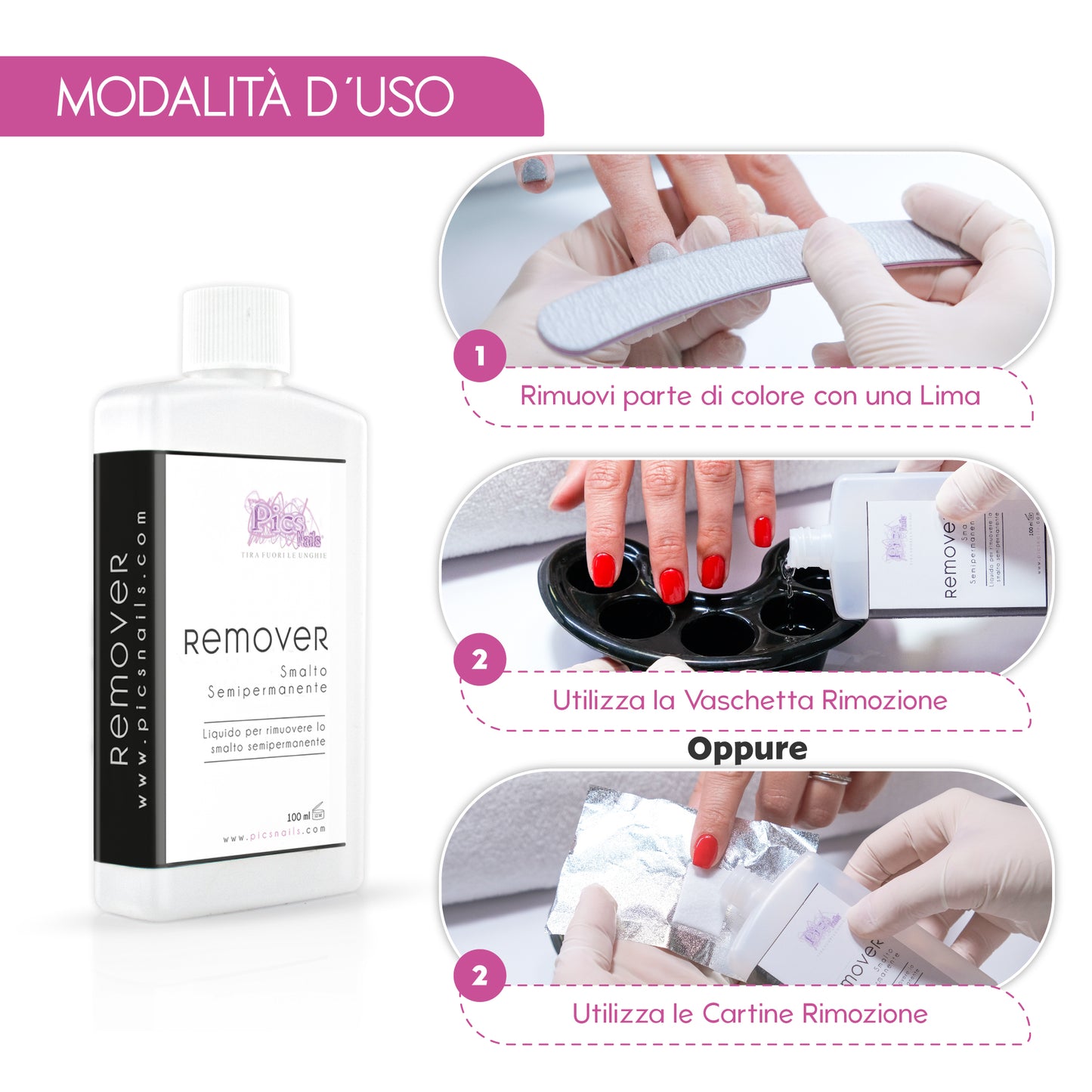 Remover Smalto Semipermanente Acetone Puro 100 ml