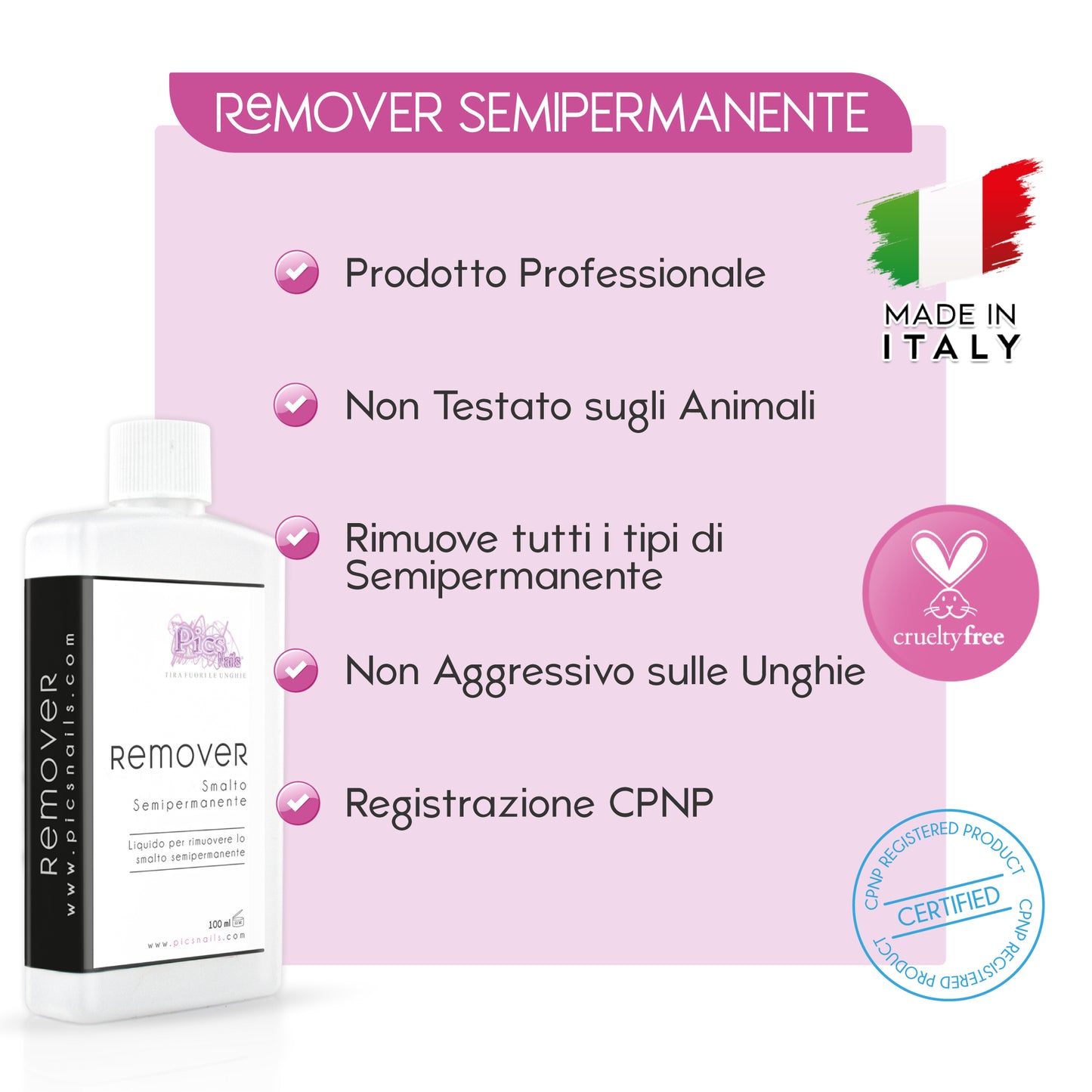 Remover Smalto Semipermanente Acetone Puro 100 ml