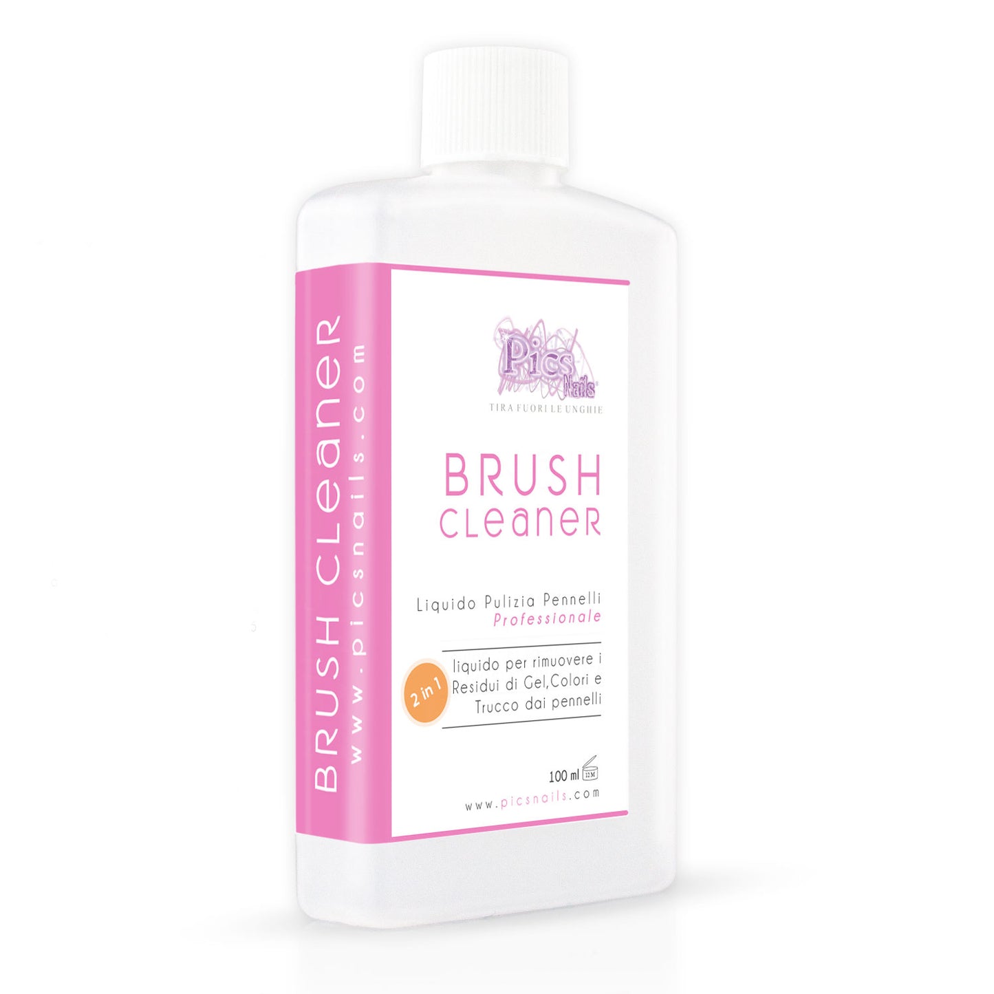 Detergente Pennelli Trucco E Unghie 2In1 100 Ml - Liquido Professionale per La Pulizia Dei Pennelli Da Trucco E per Unghie, Rimuove Tutti I Residui Di Trucco E SmaltoSmalto GelGel Dalle Setole