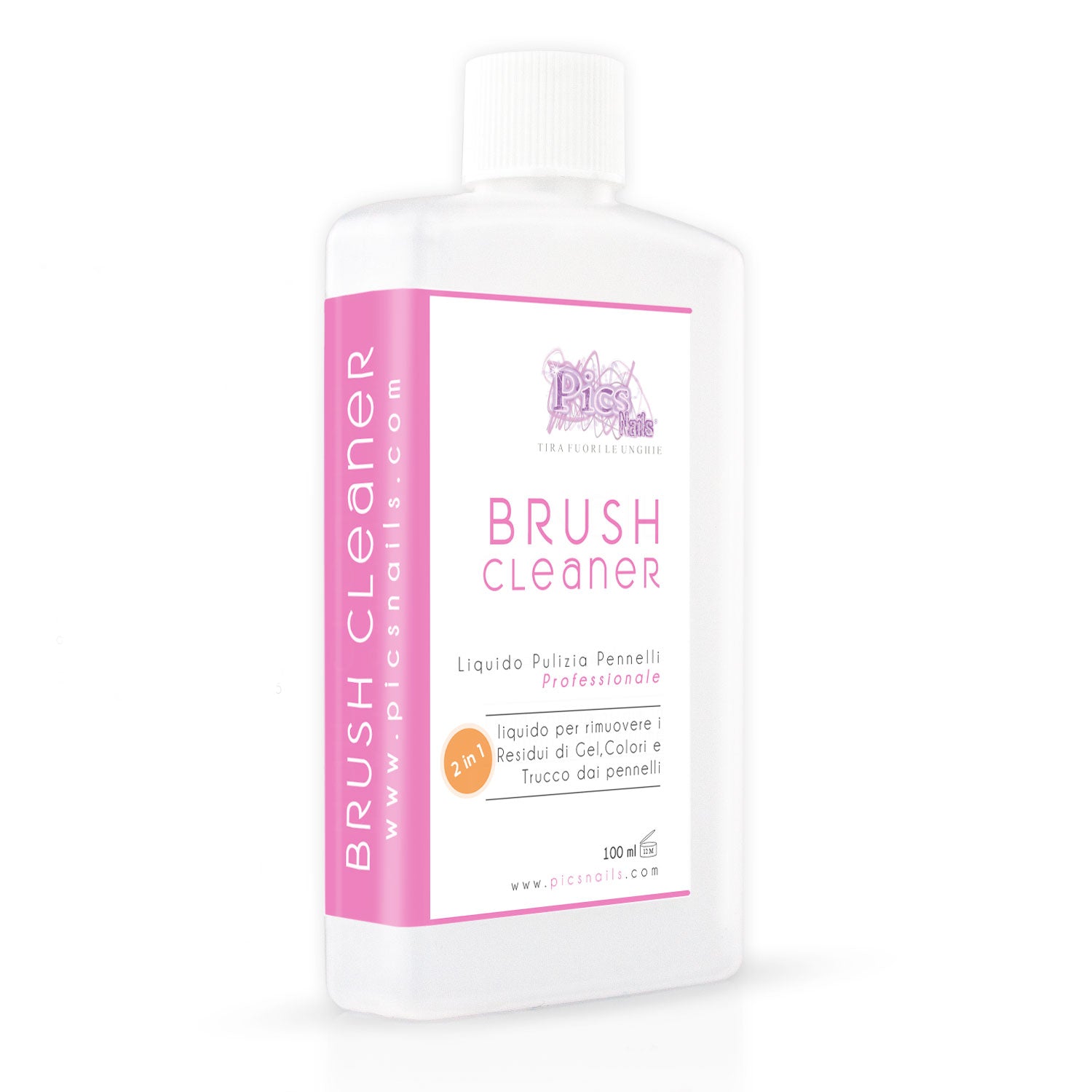 Detergente Pennelli Trucco E Unghie 2In1 100 Ml - Liquido Professionale per La Pulizia Dei Pennelli Da Trucco E per Unghie, Rimuove Tutti I Residui Di Trucco E SmaltoSmalto GelGel Dalle Setole