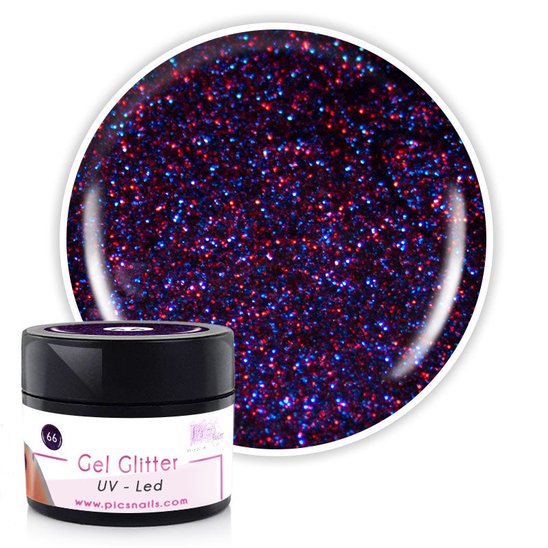 Gel Glitter uv/led Multicolor 66 - 5 ml.