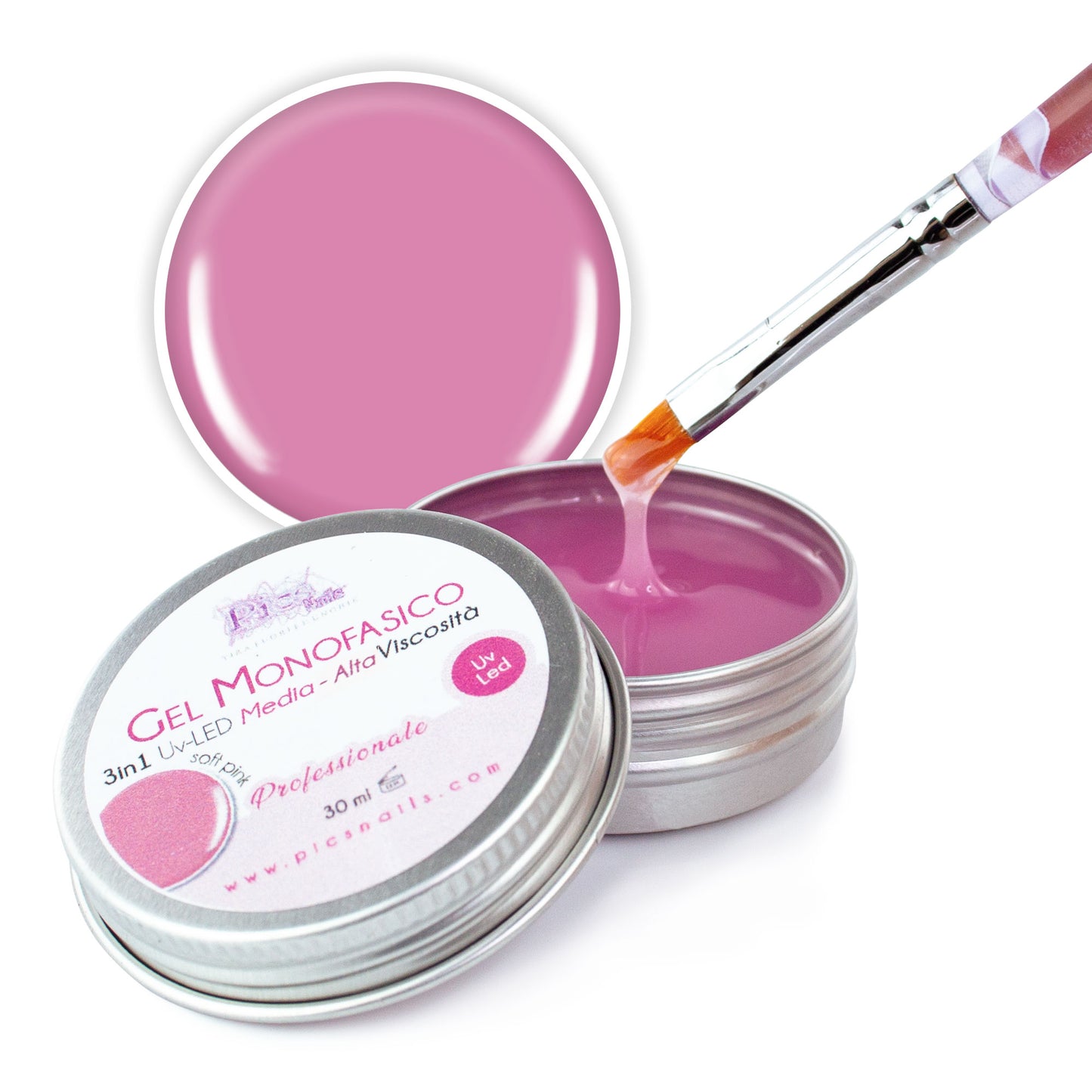 Gel Costruttore Monofasico UV-LED 3in1 Rosa Clear M.V. 30 ml.