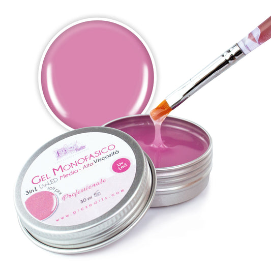Gel Costruttore Monofasico UV-LED 3in1 Rosa Clear M.V. 30 ml.