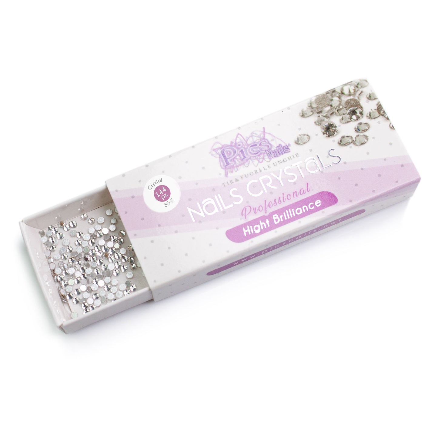 Scatoletta Brillantini Unghie Crystal 1,3 mm 50 Pz SS-3