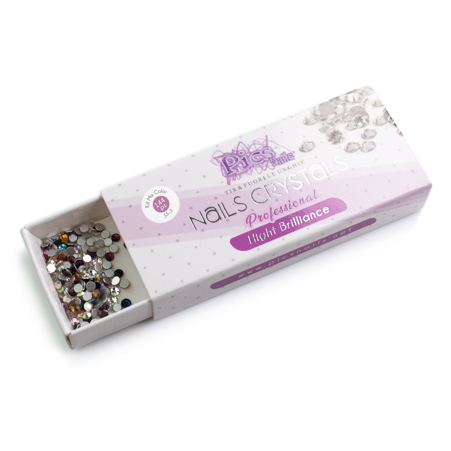 Scatoletta Brillantini Unghie Kit Mix Color 144 Pz. SS-5 1,7 mm