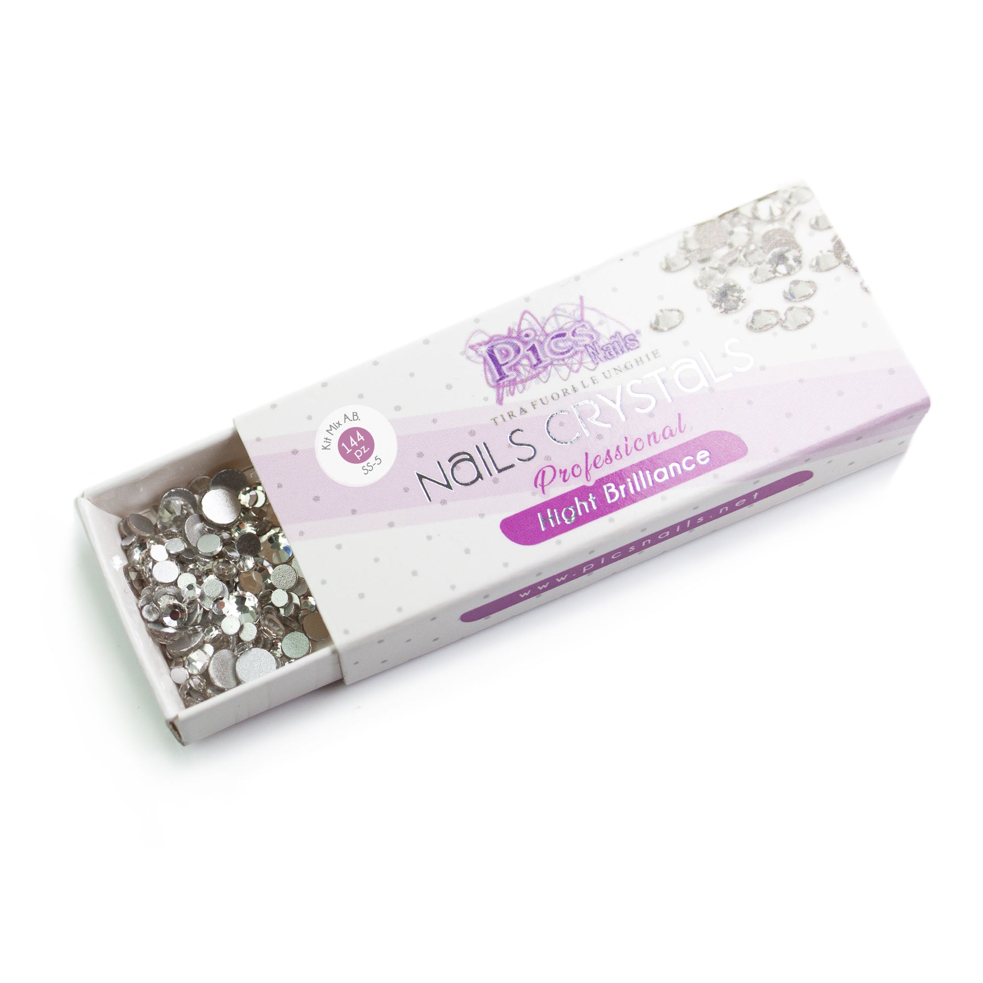 Scatoletta Brillantini Kit Mix Crystal 144 Pz. (5 Misure)