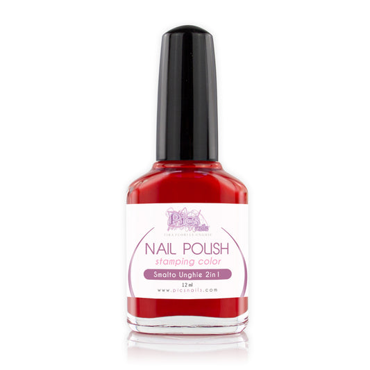 Smalto Rosso per Unghie Professionale 12 Ml - Smalto per Unghie Colorato Tradizionale 2 in 1 Alta Densità E Resistenza, Facile E Veloce Da Applicare
