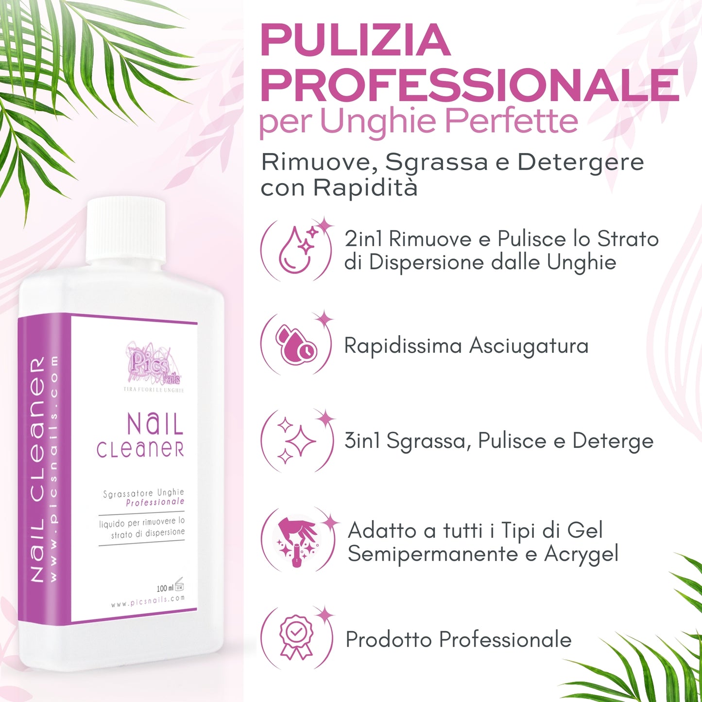 Nail Cleaner Sgrassatore Unghie Professionale 100 ml
