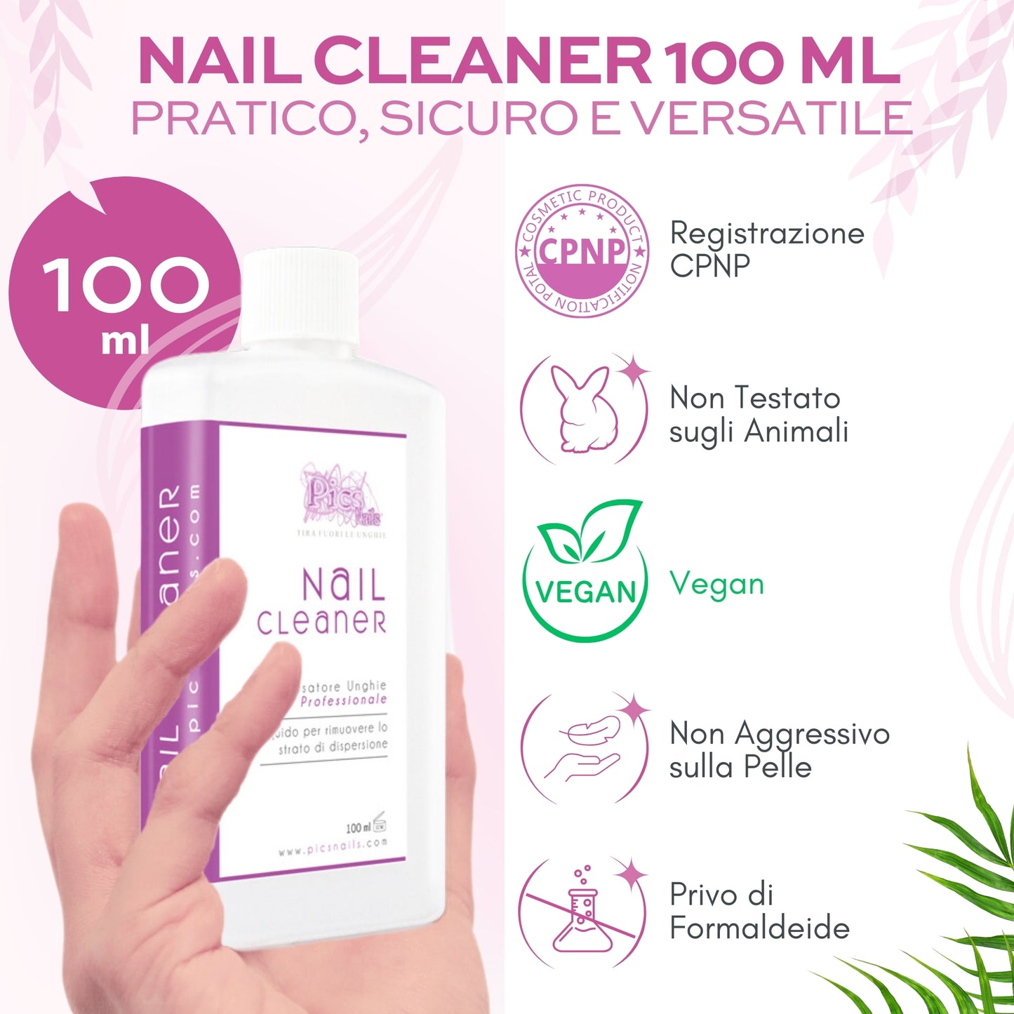 Nail Cleaner Sgrassatore Unghie Professionale 100 ml