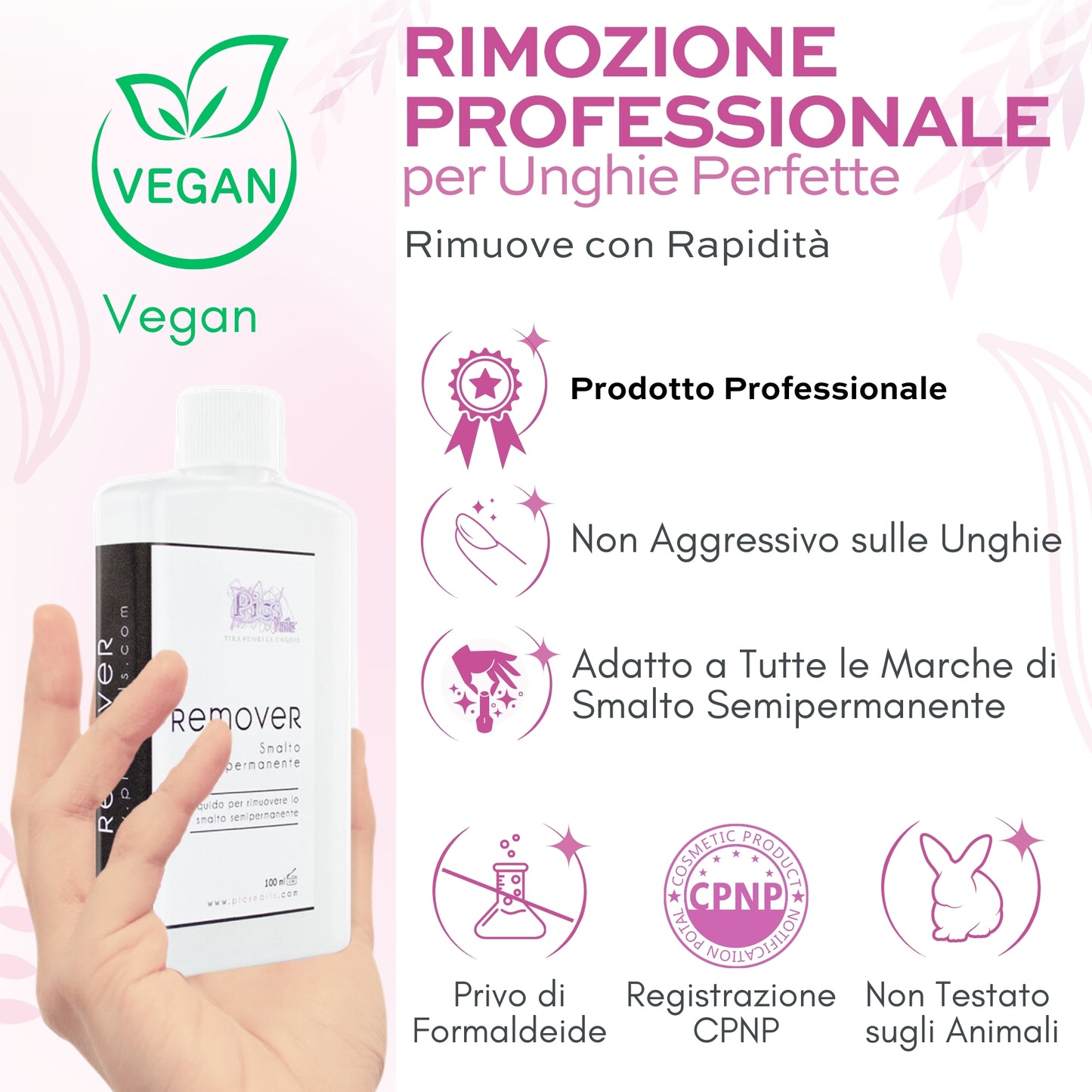 Remover Smalto Semipermanente Acetone Puro 100 ml