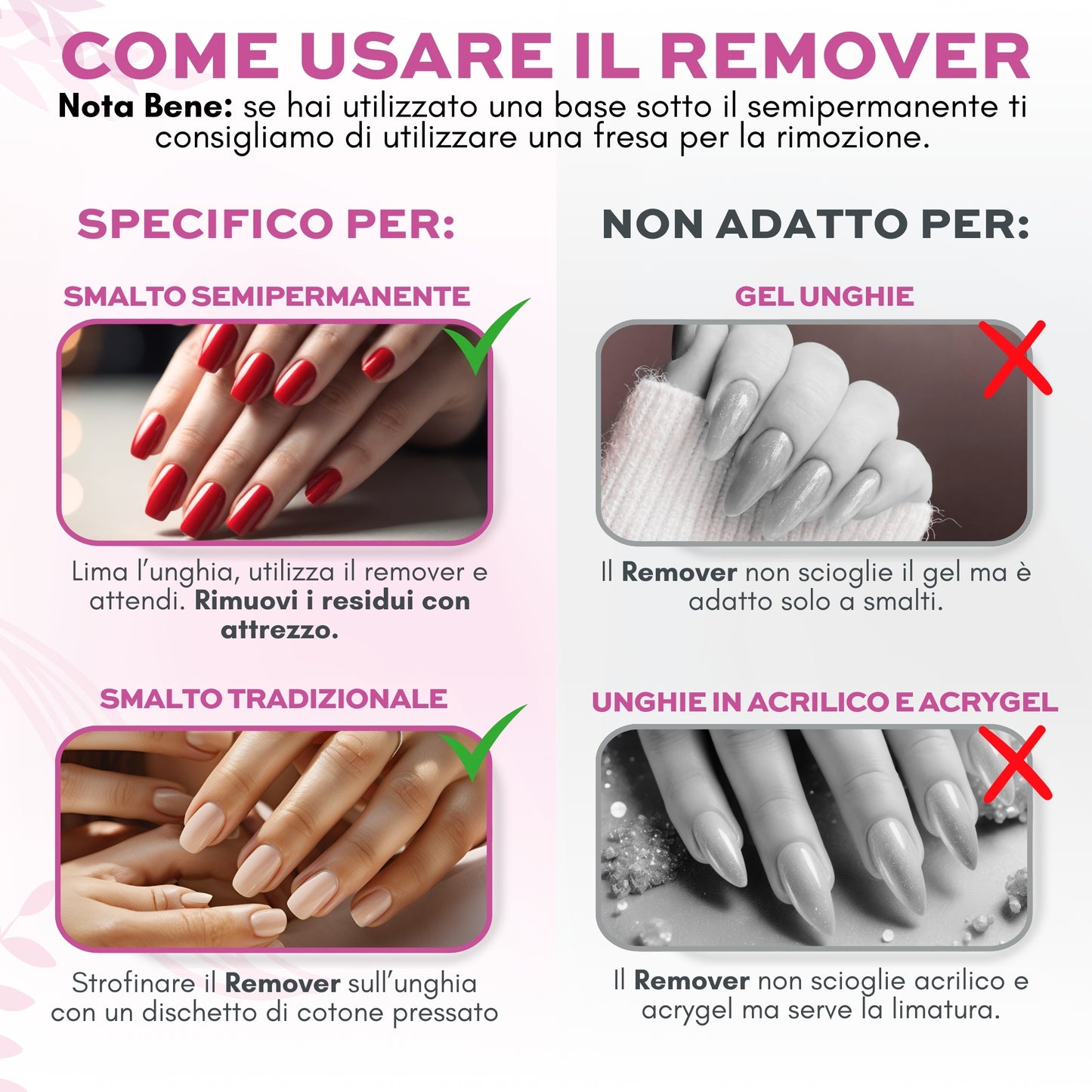 Remover Smalto Semipermanente Acetone Puro 100 ml