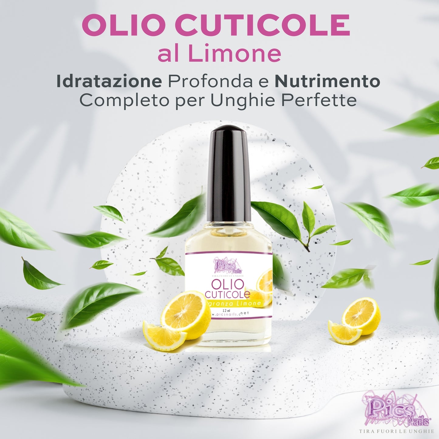 Olio Cuticole Unghie per Mani e Piedi Professionale Limone 12 ml