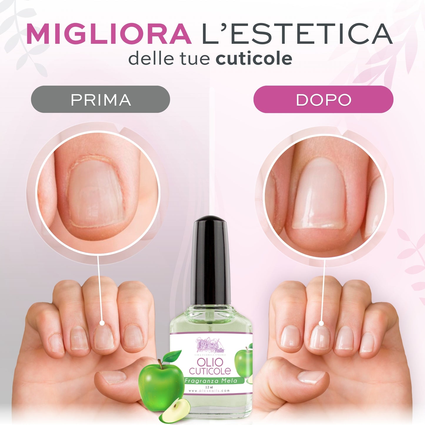 Olio Cuticole Unghie Di Mani E Piedi Professionale Mela 12 ml