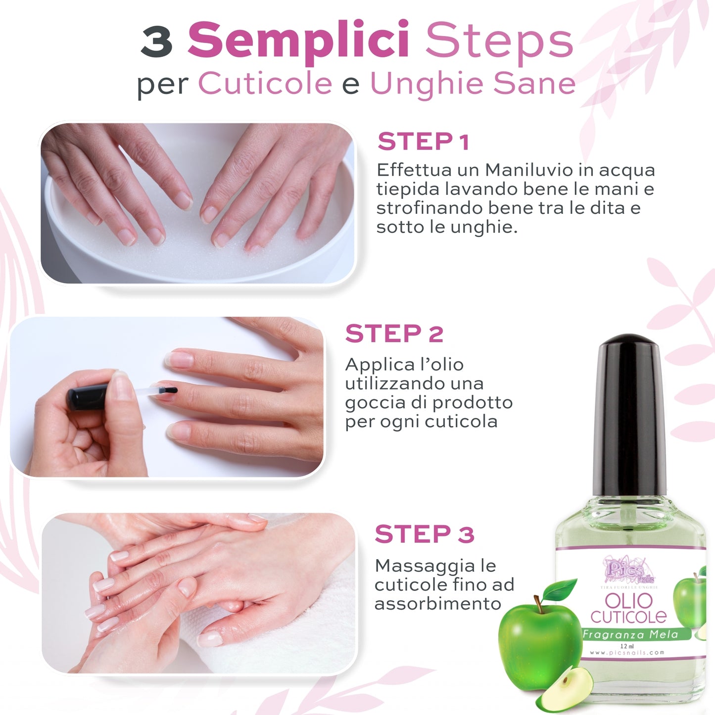 Olio Cuticole Unghie Di Mani E Piedi Professionale Mela 12 ml