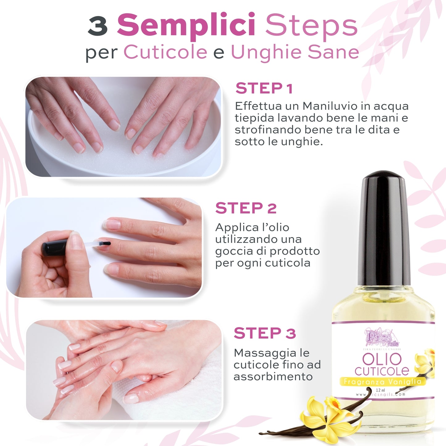 Olio Cuticole Unghie Di Mani E Piedi Professionale Vaniglia 12 ml