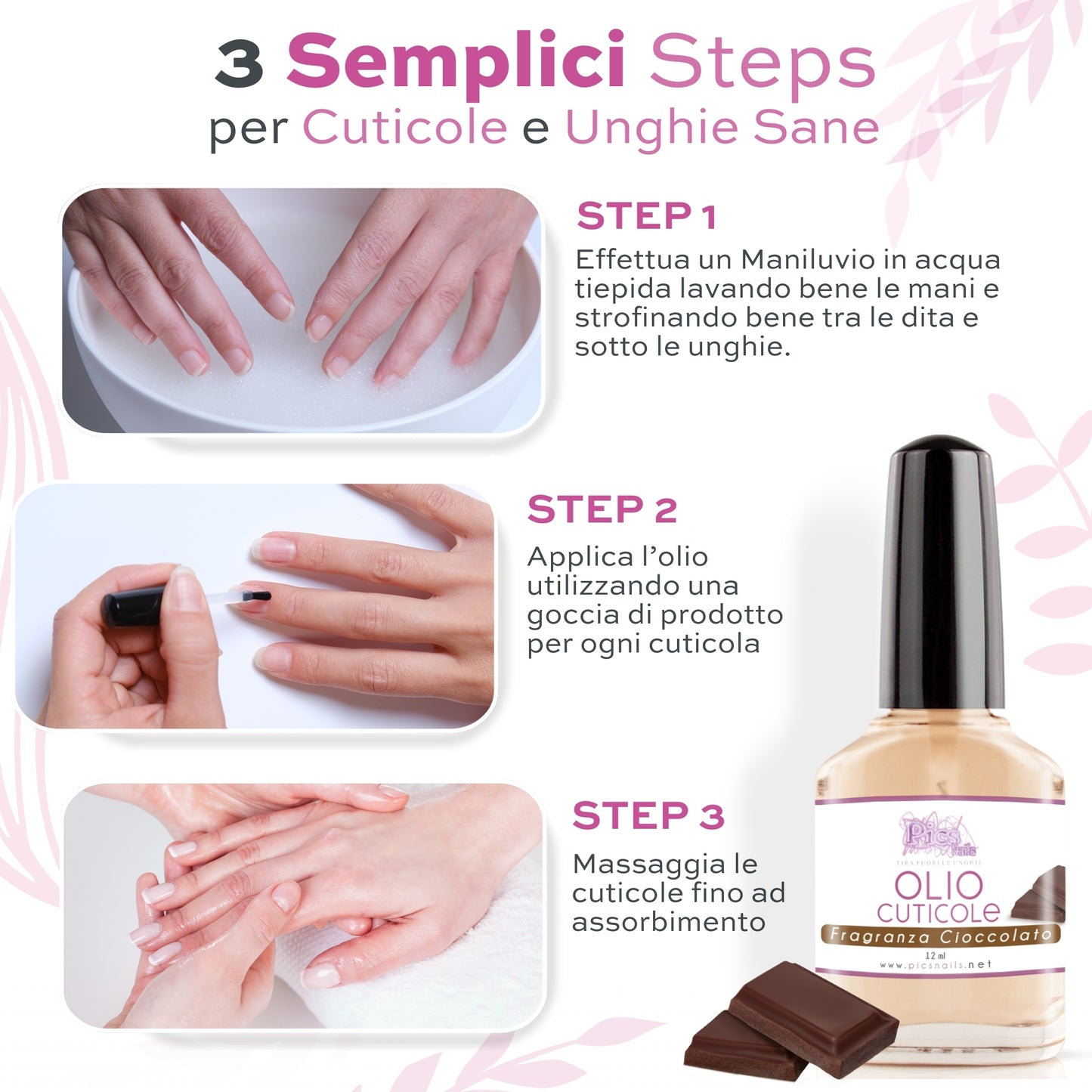 Olio Cuticole Unghie per Mani E Piedi Professionale Cioccolato 12 ml