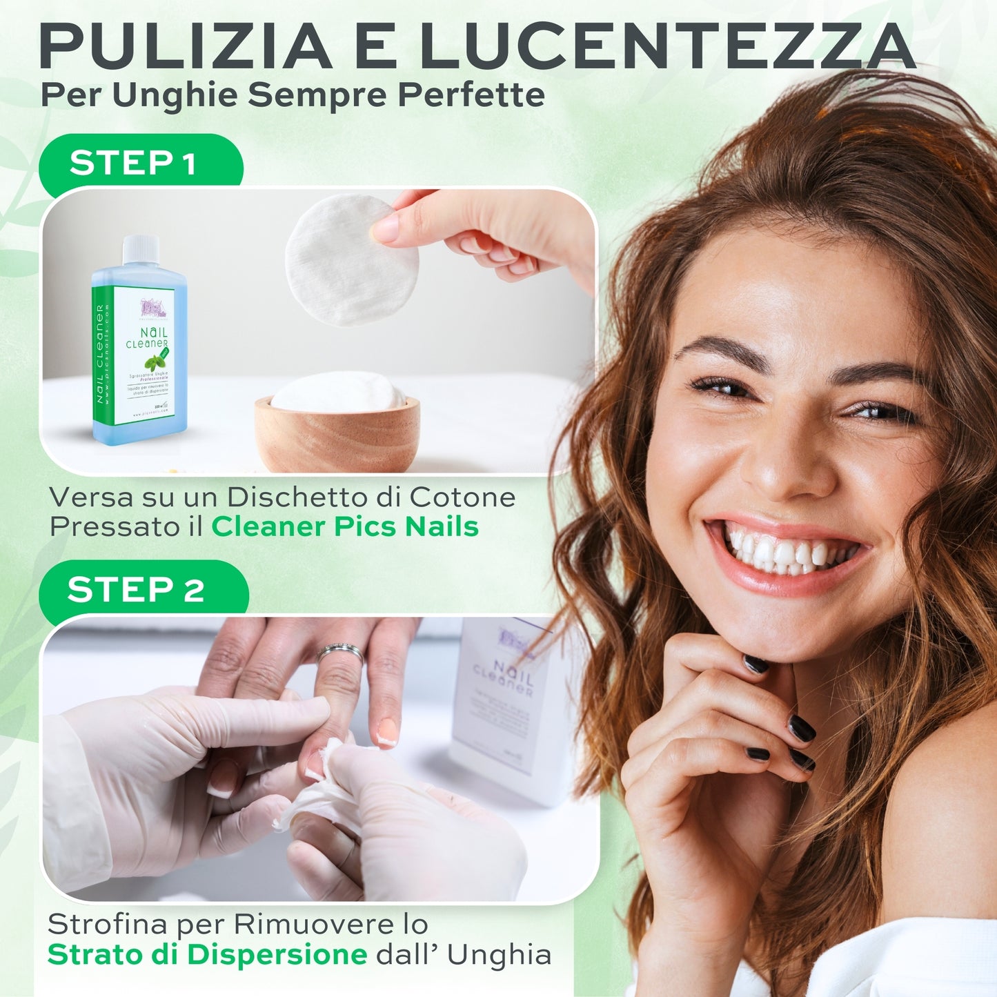 Nail Cleaner Sgrassatore per Unghie Professionale Menta 100 ml