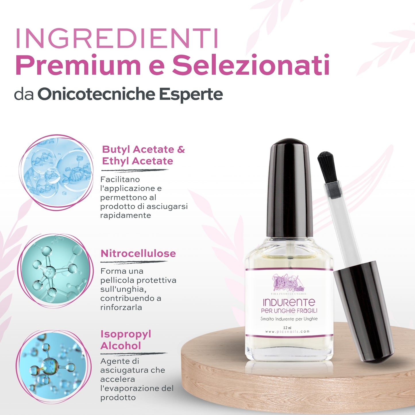 Smalto Indurente rinforzante Unghie 12ml Professionale - Ideale per Unghie Fragili e Deboli - Rinforza e Migliora la struttura di unghie Fragili e Deboli