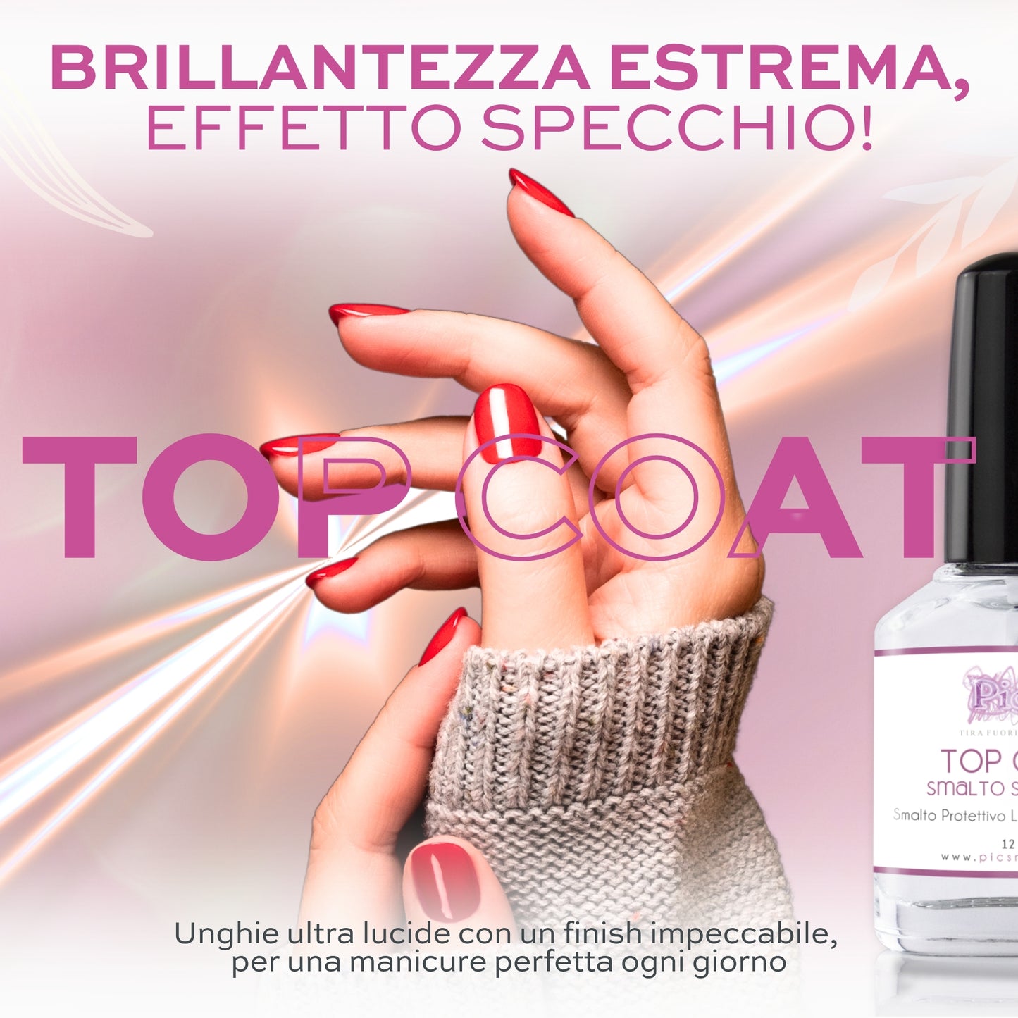 Top Coat Smalto Sigillante per Unghie 12 ml Ad Asciugatura Rapida