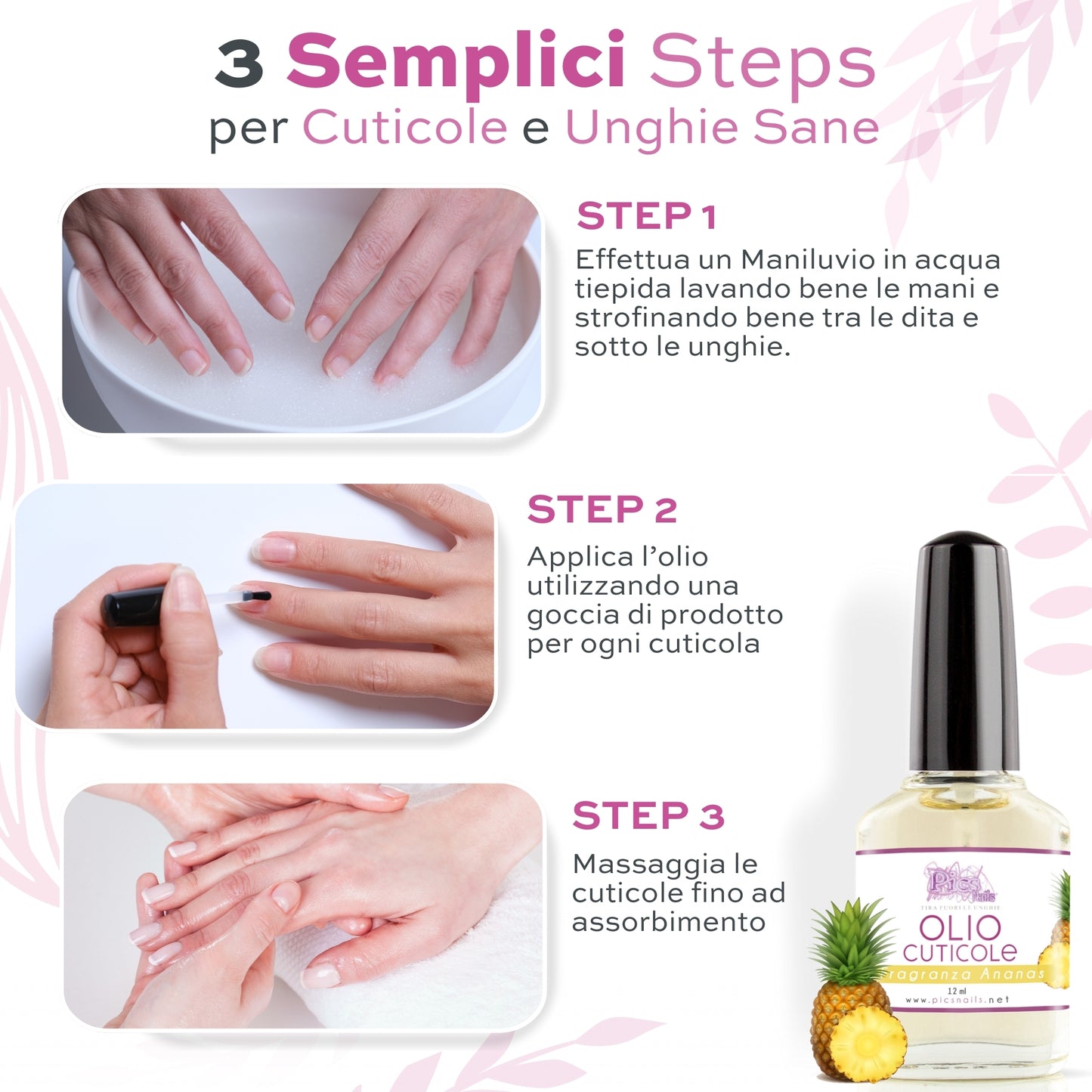 Olio Cuticole Unghie per Mani E Piedi Professionale Ananas 12 ml