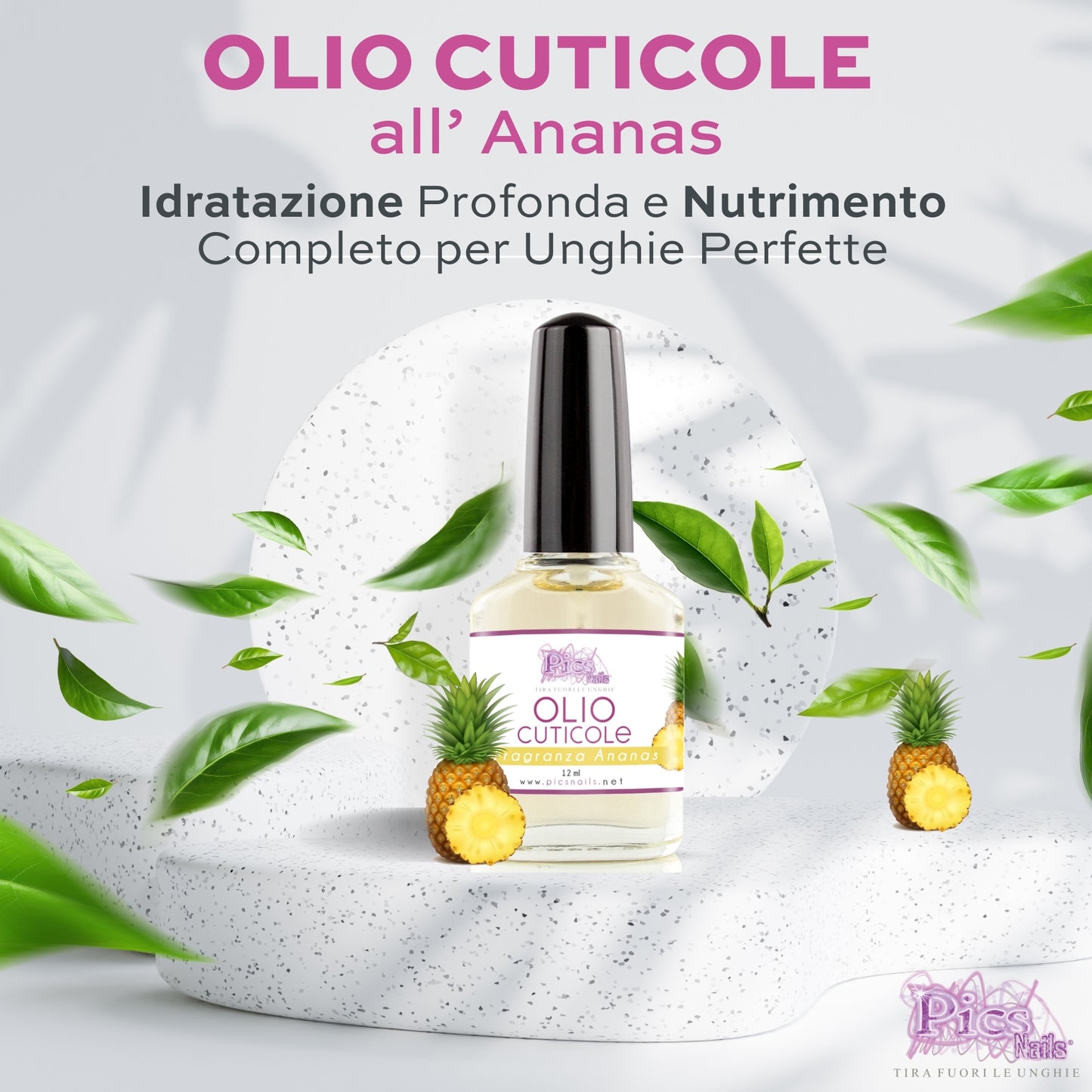 Olio Cuticole Unghie per Mani E Piedi Professionale Ananas 12 ml