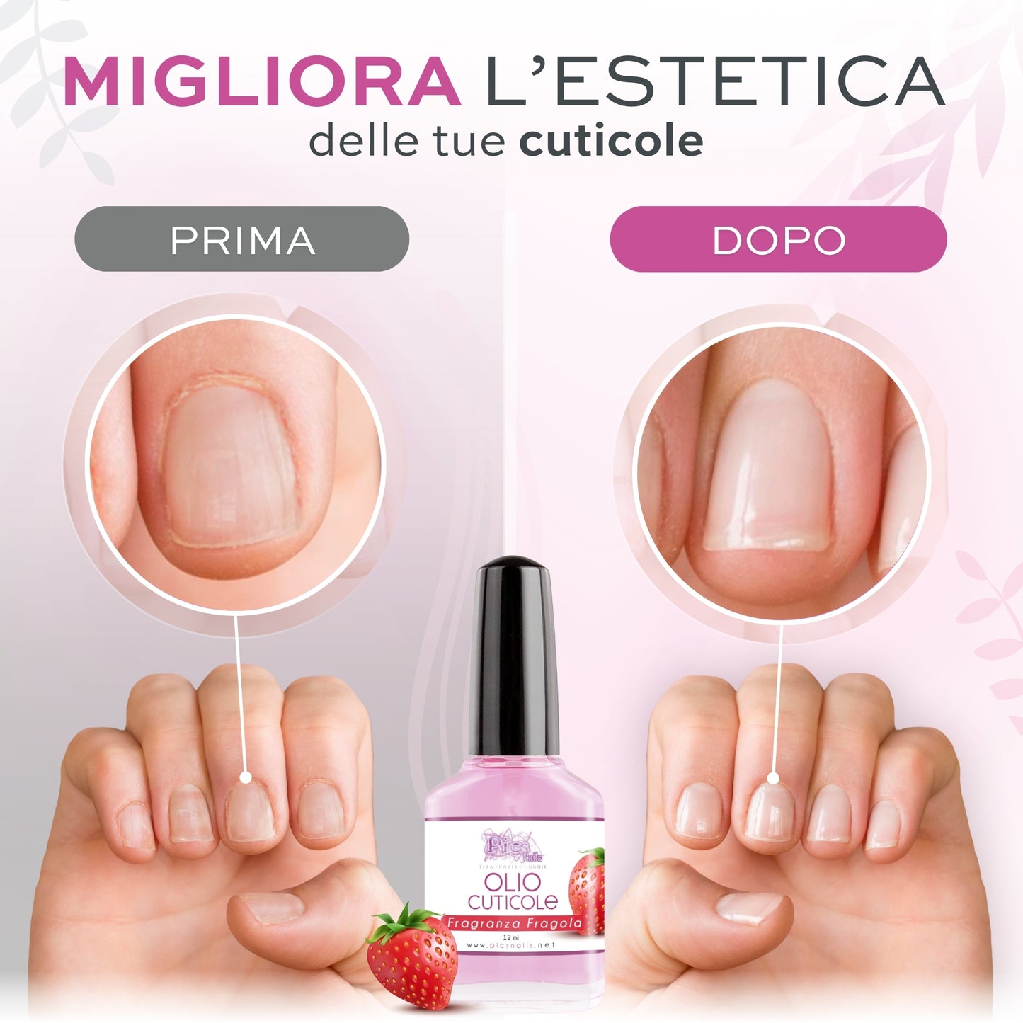 Olio Cuticole Unghie per Mani E Piedi Professionale Fragola 12 ml