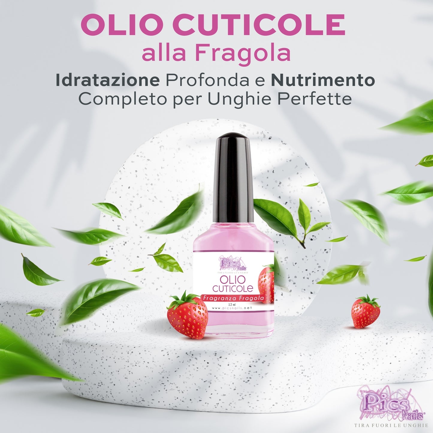 Olio Cuticole Unghie per Mani E Piedi Professionale Fragola 12 ml
